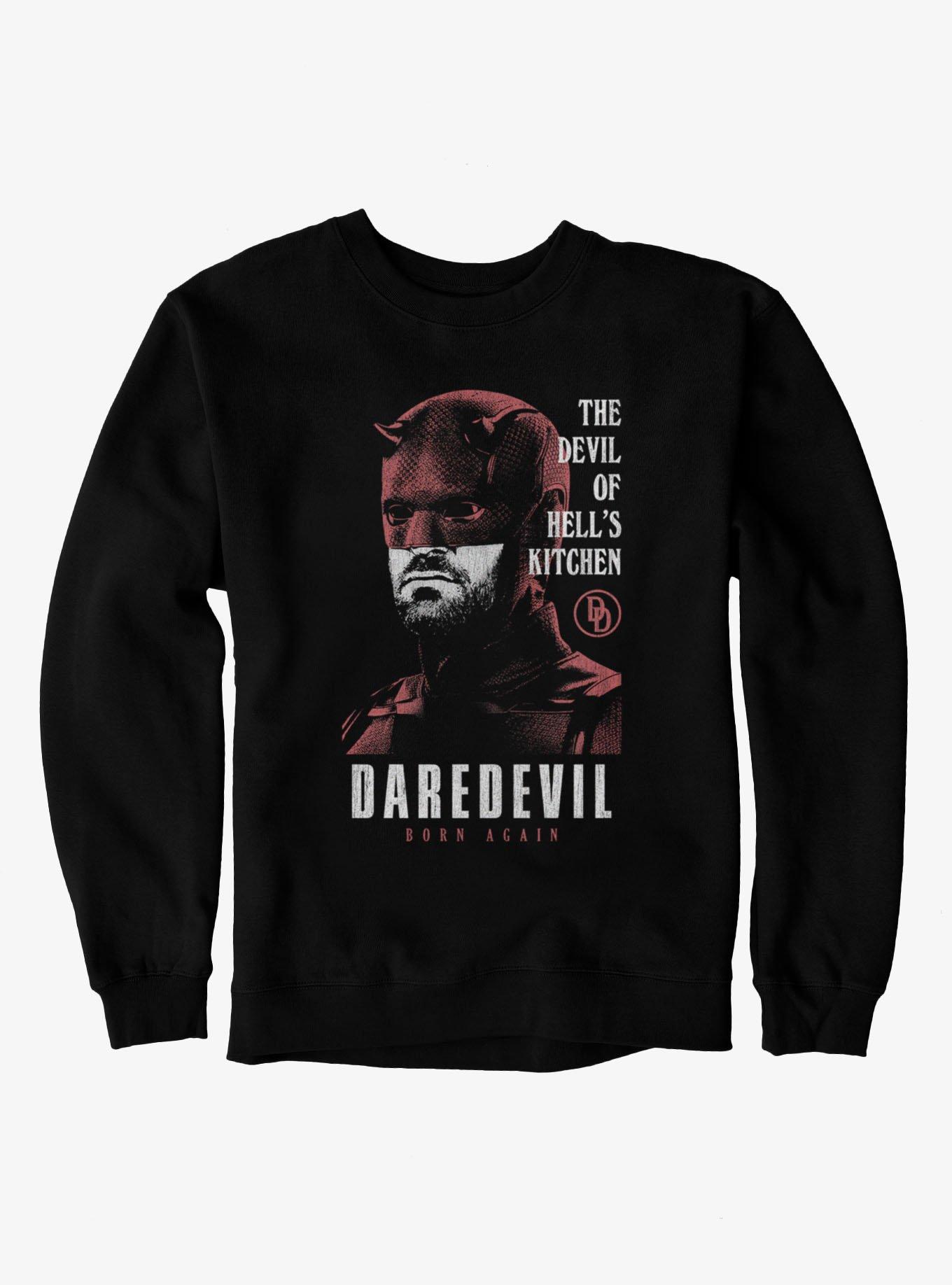 Daredevil Born Again Hell's Kitchen Devil Sweatshirt, BLACK, hi-res view 1