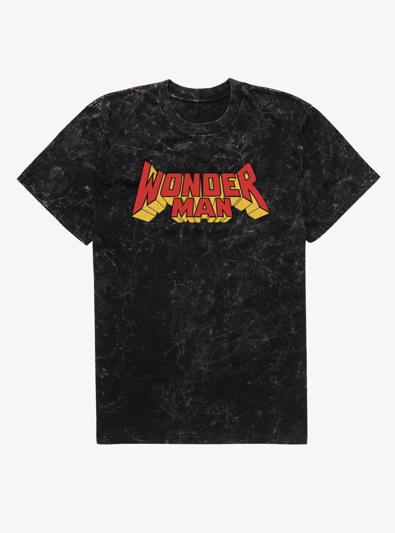 Marvel Comics Wonder Man Block Letter Header Mineral Wash T-Shirt