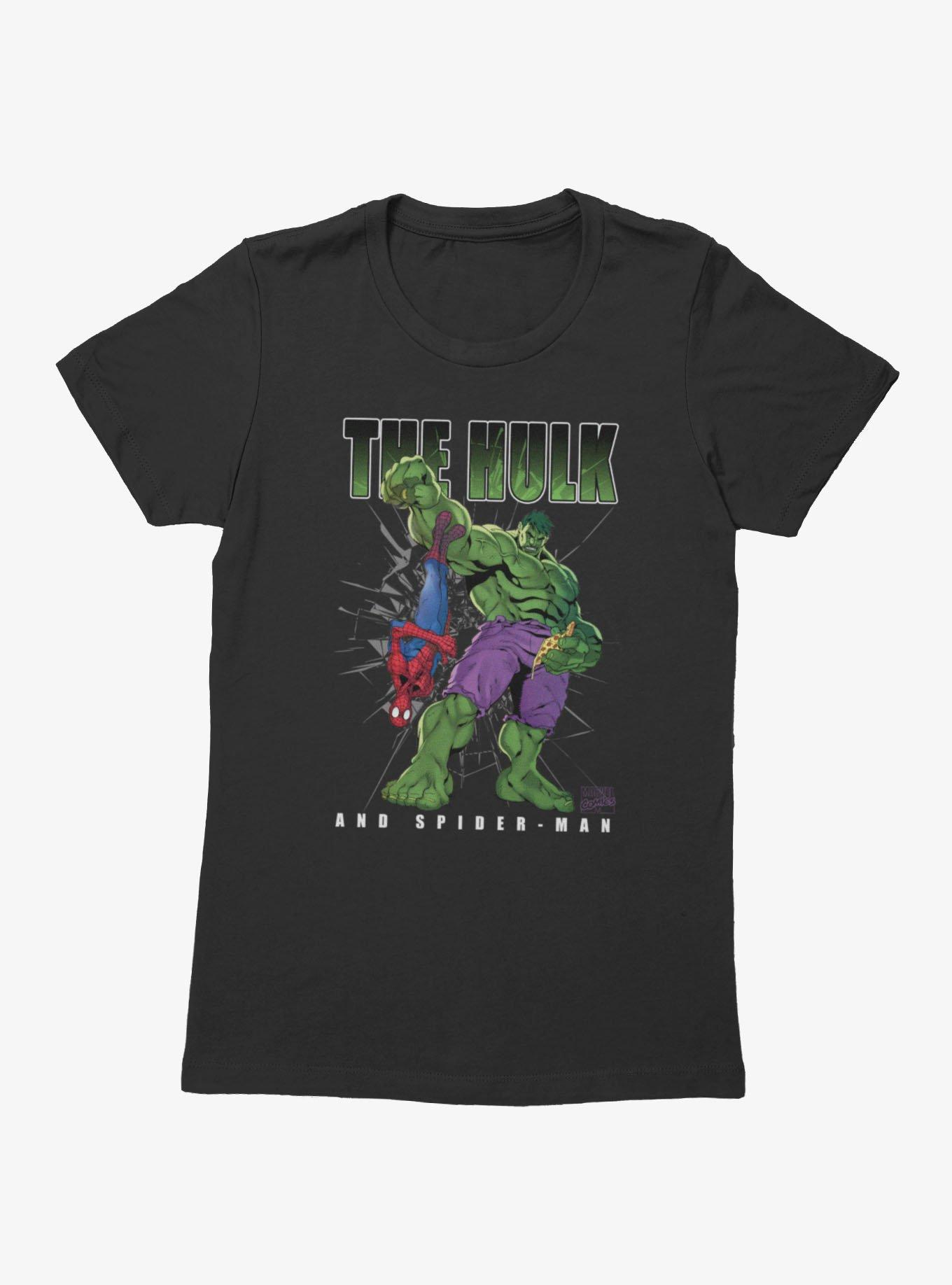 Marvel Comics Hulk Spider And Pizza Womens T-Shirt