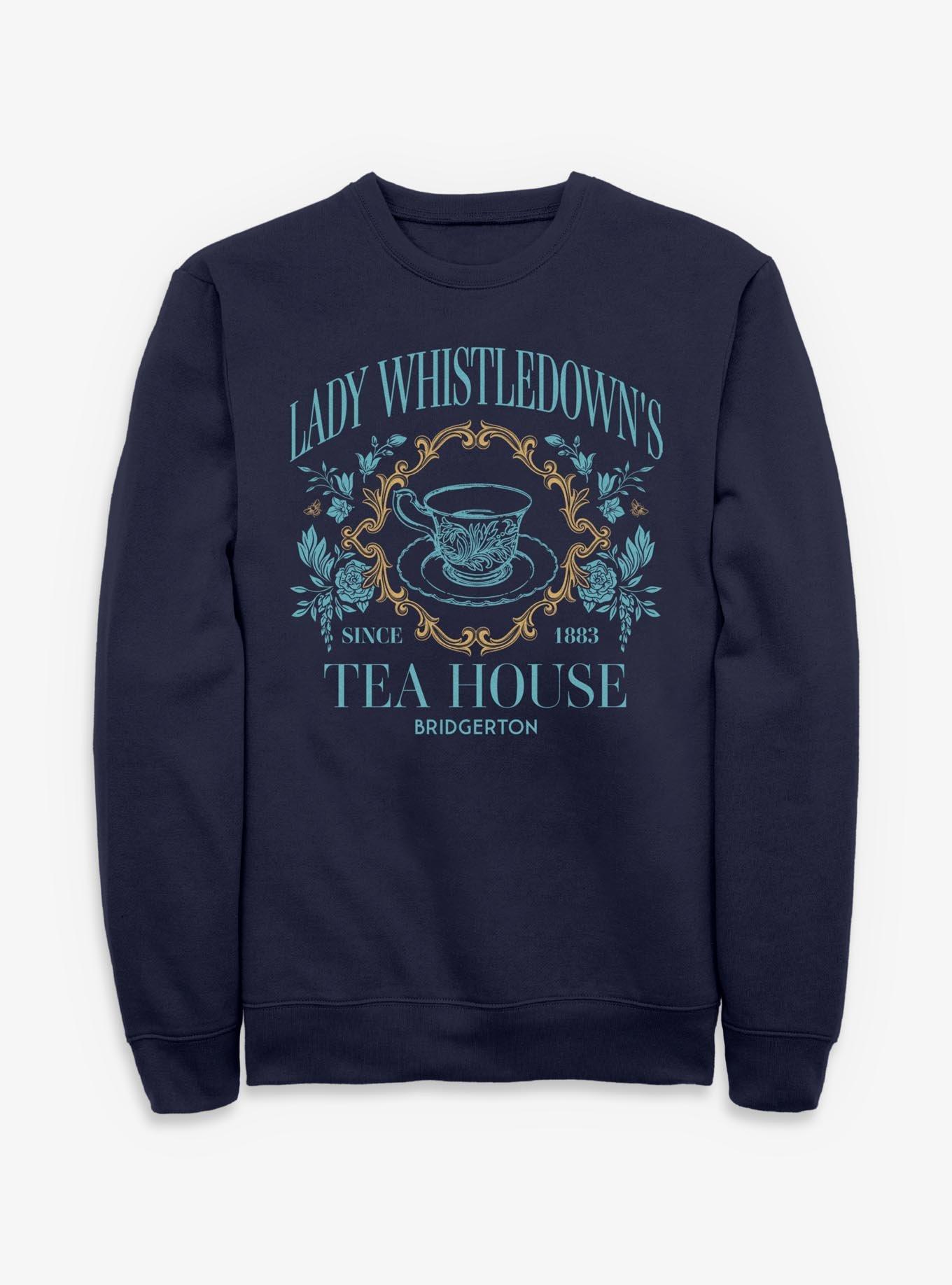 Bridgerton Lady Whistledown's Tea House Sweatshirt Hot Topic Exclusive