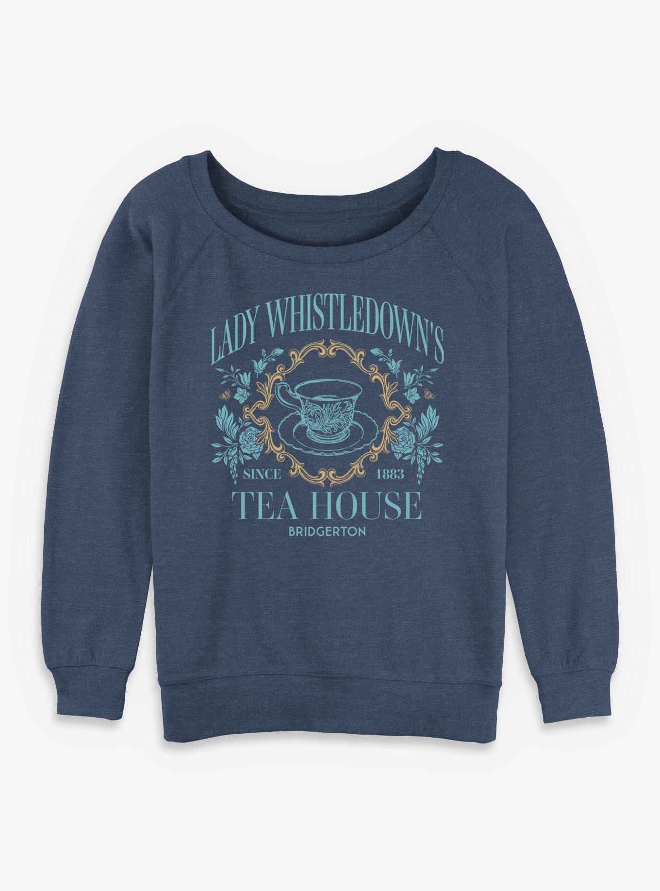 Bridgerton Lady Whistledown's Tea House Girls Slouchy Sweatshirt Hot Topic Exclusive, , hi-res