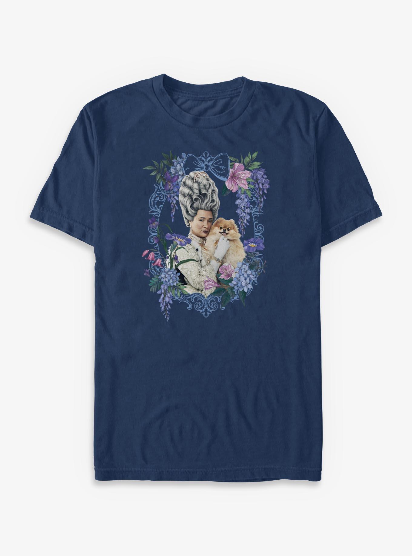 Bridgerton Floral Frame Queen Charlotte Garment Dye T-Shirt Hot Topic Exclusive, , hi-res