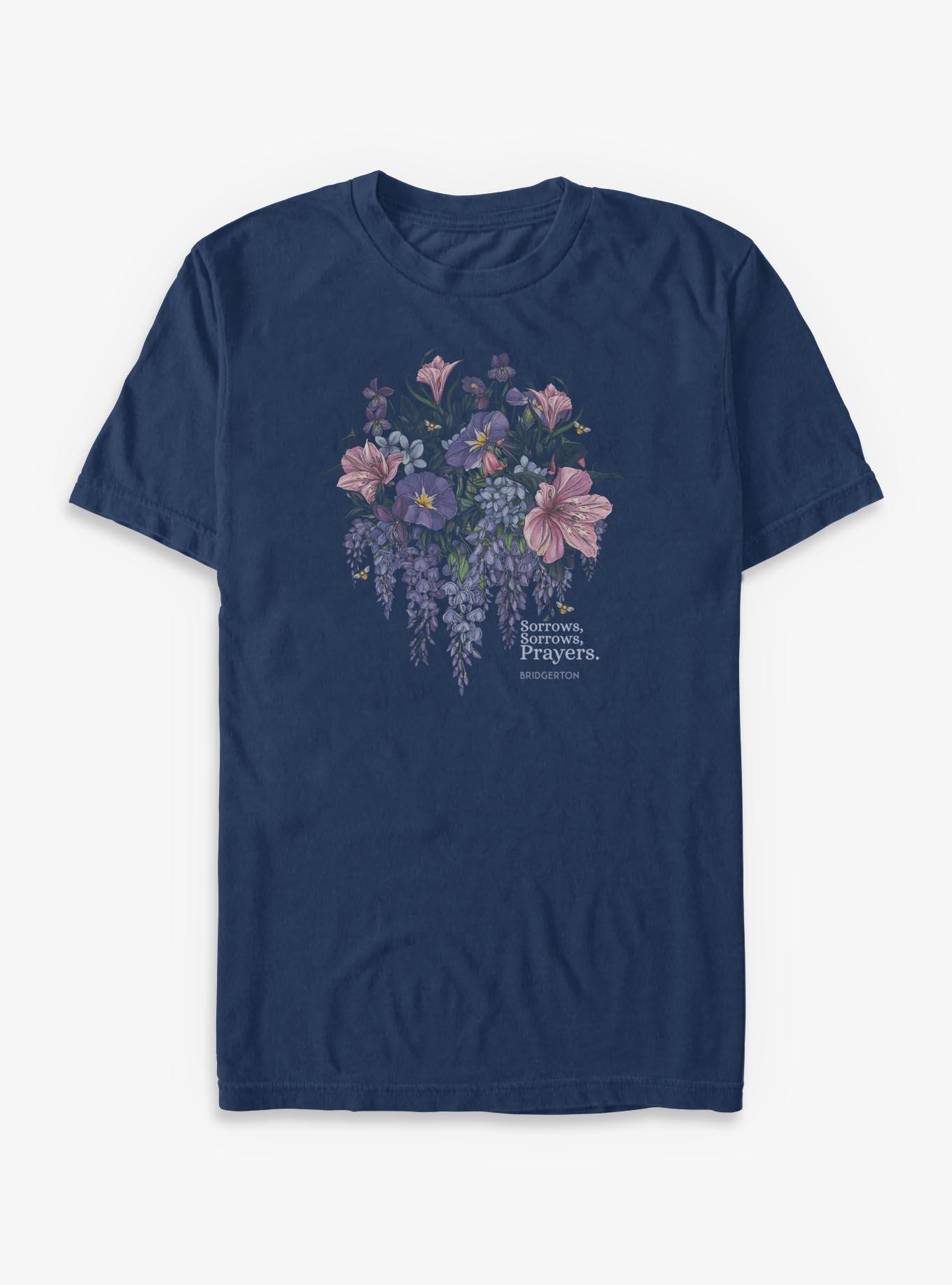 Bridgerton Sorrows And Prayers Floral Garment Dye T-Shirt Hot Topic Exclusive, , hi-res