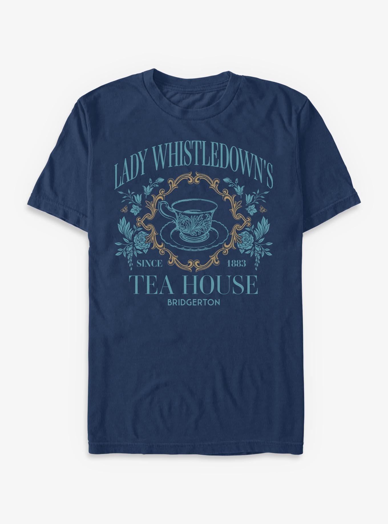 Bridgerton Lady Whistledown's Tea House Garment Dye T-Shirt Hot Topic Exclusive, , hi-res