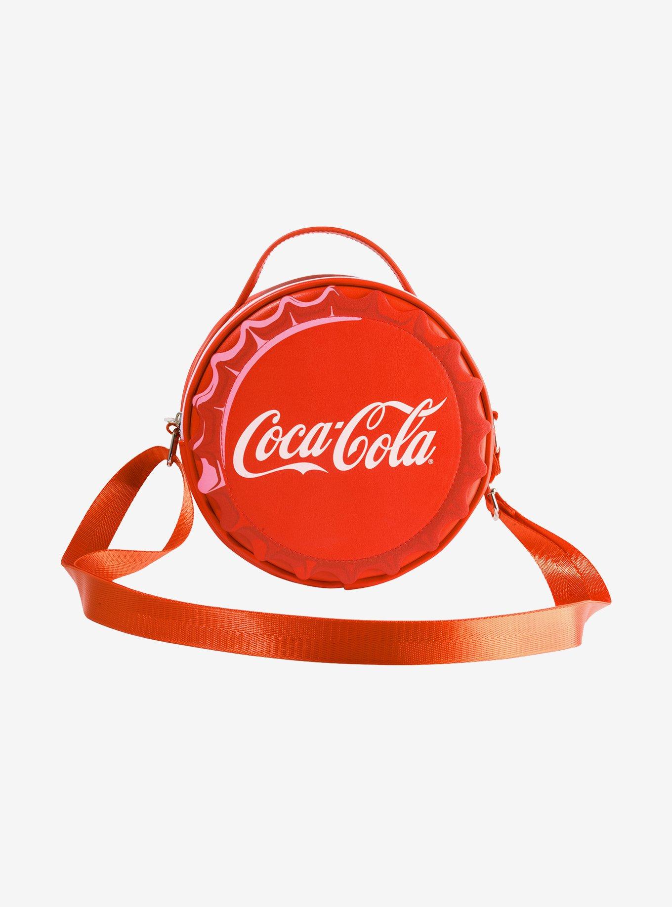 Coca-Cola Bottle Cap Applique Red Crossbody Bag, , hi-res