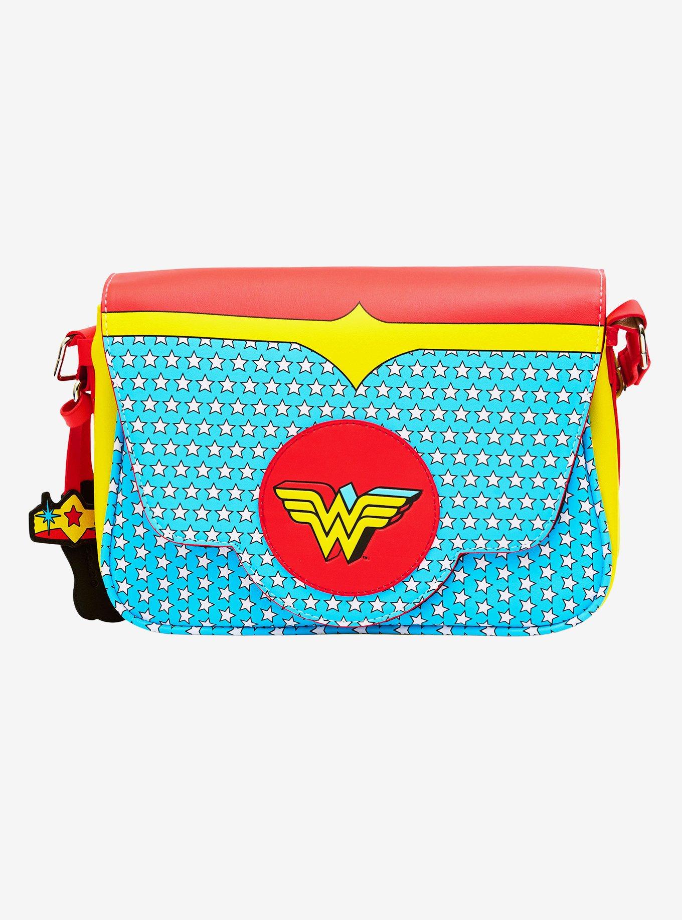 DC Comics Wonder Woman Logo Character Bodice Fold Over Crossbody Bag, , hi-res