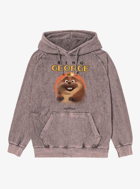 Disney Pixar Hoppers King George Sun Mineral Wash Hoodie - PINK