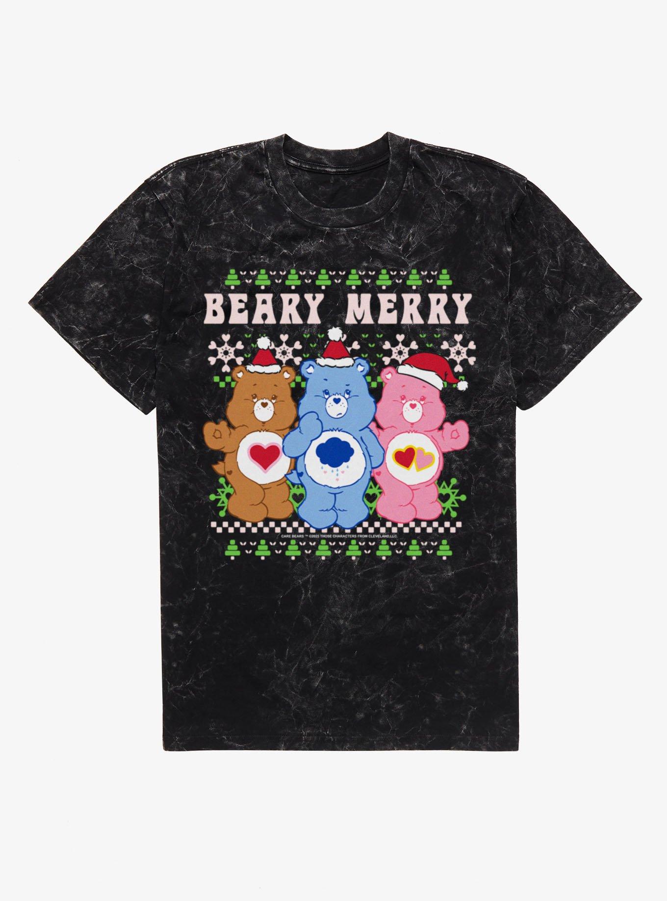 Care Bears Ugly Sweater Pattern Beary Merry Christmas Mineral Wash T-Shirt, , hi-res
