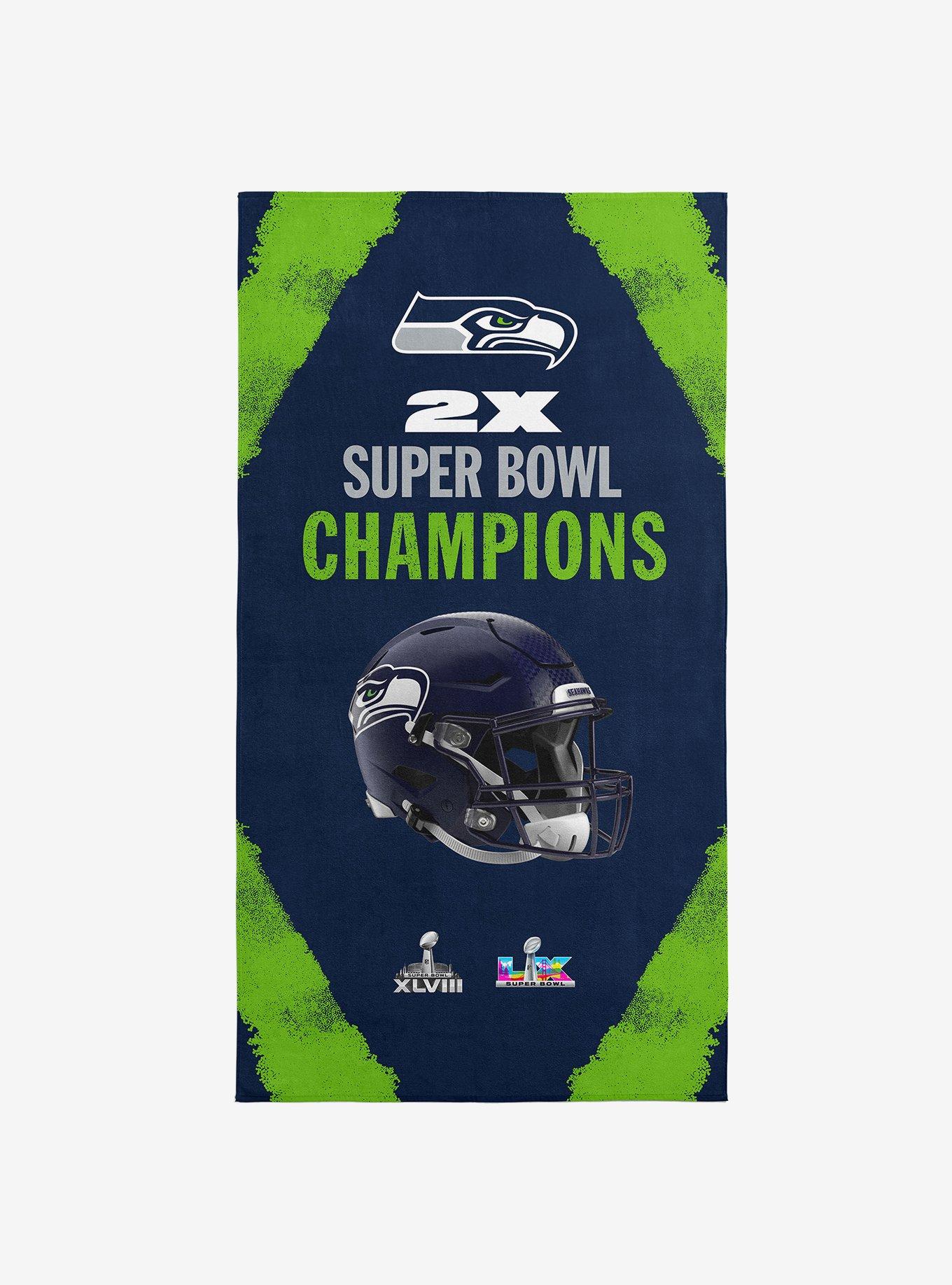 NFL Super Bowl 2026 Seattle Seahawks Multi Champs Coastal Beach Towel, , hi-res