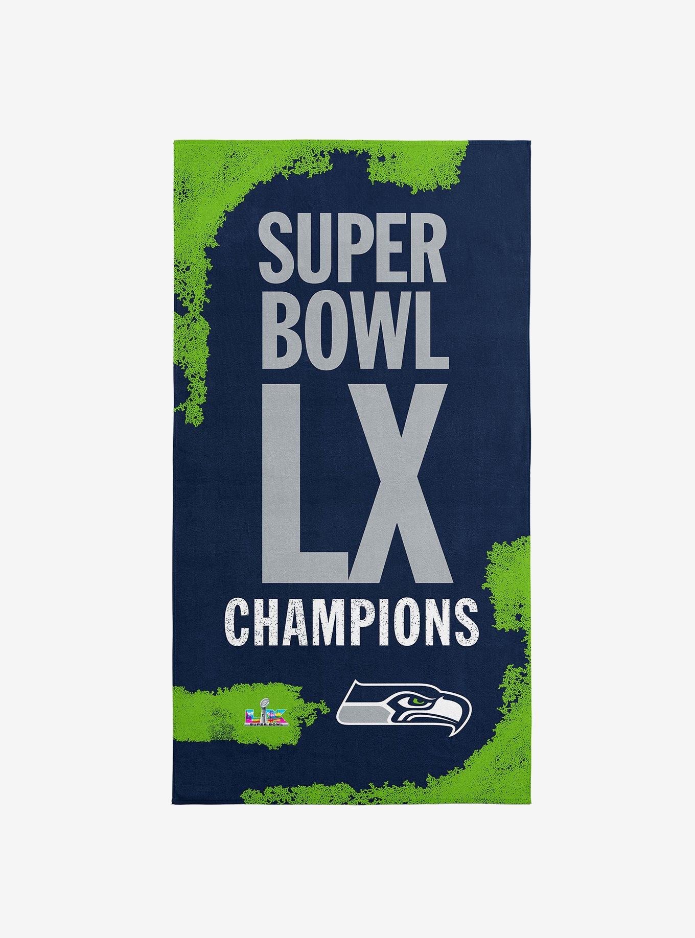 NFL Super Bowl 2026 Seattle Seahawks Champs Barbary Beach Towel, , hi-res