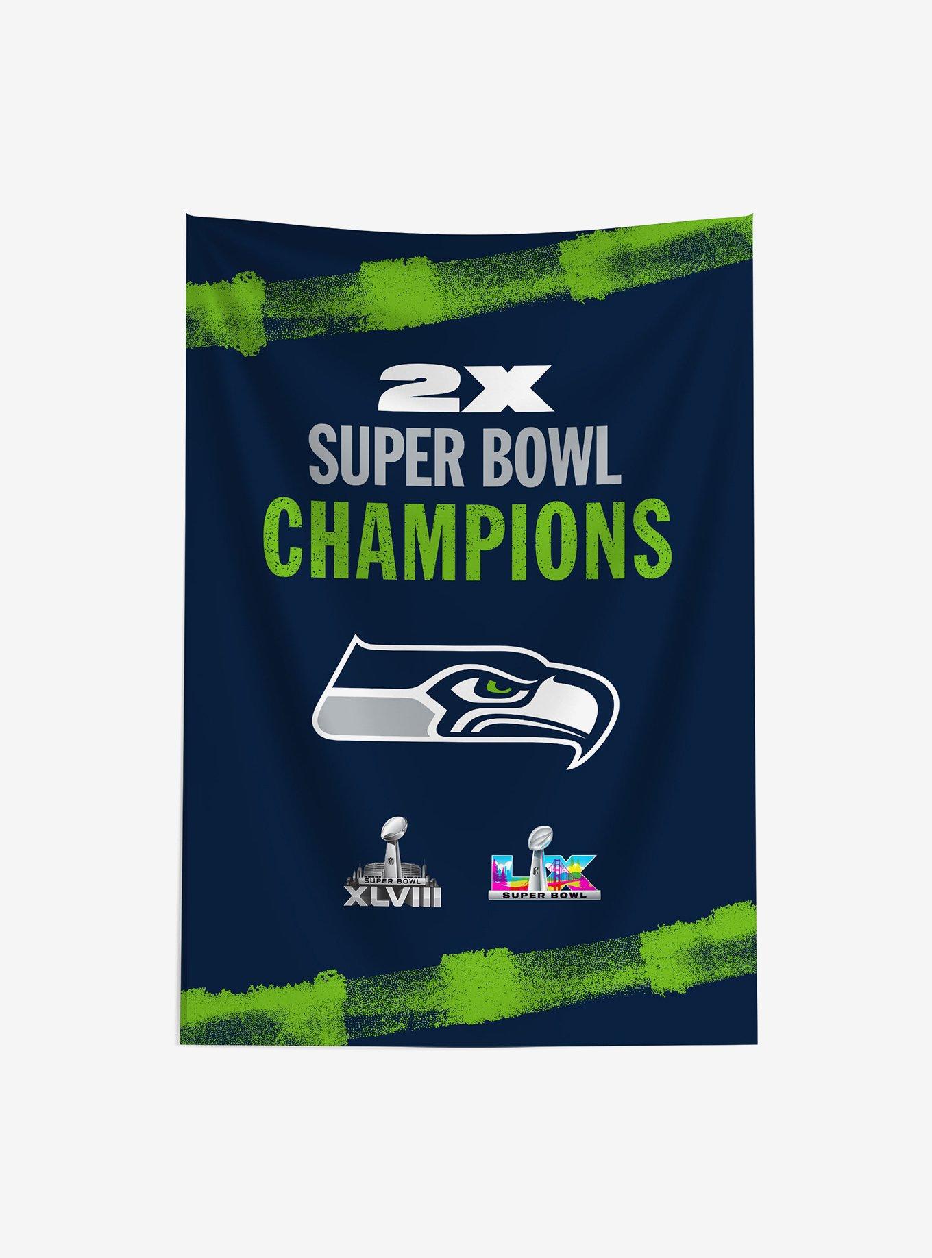 NFL Super Bowl 2026 Seattle Seahawks Multi Champs Tide Tapestry, , hi-res