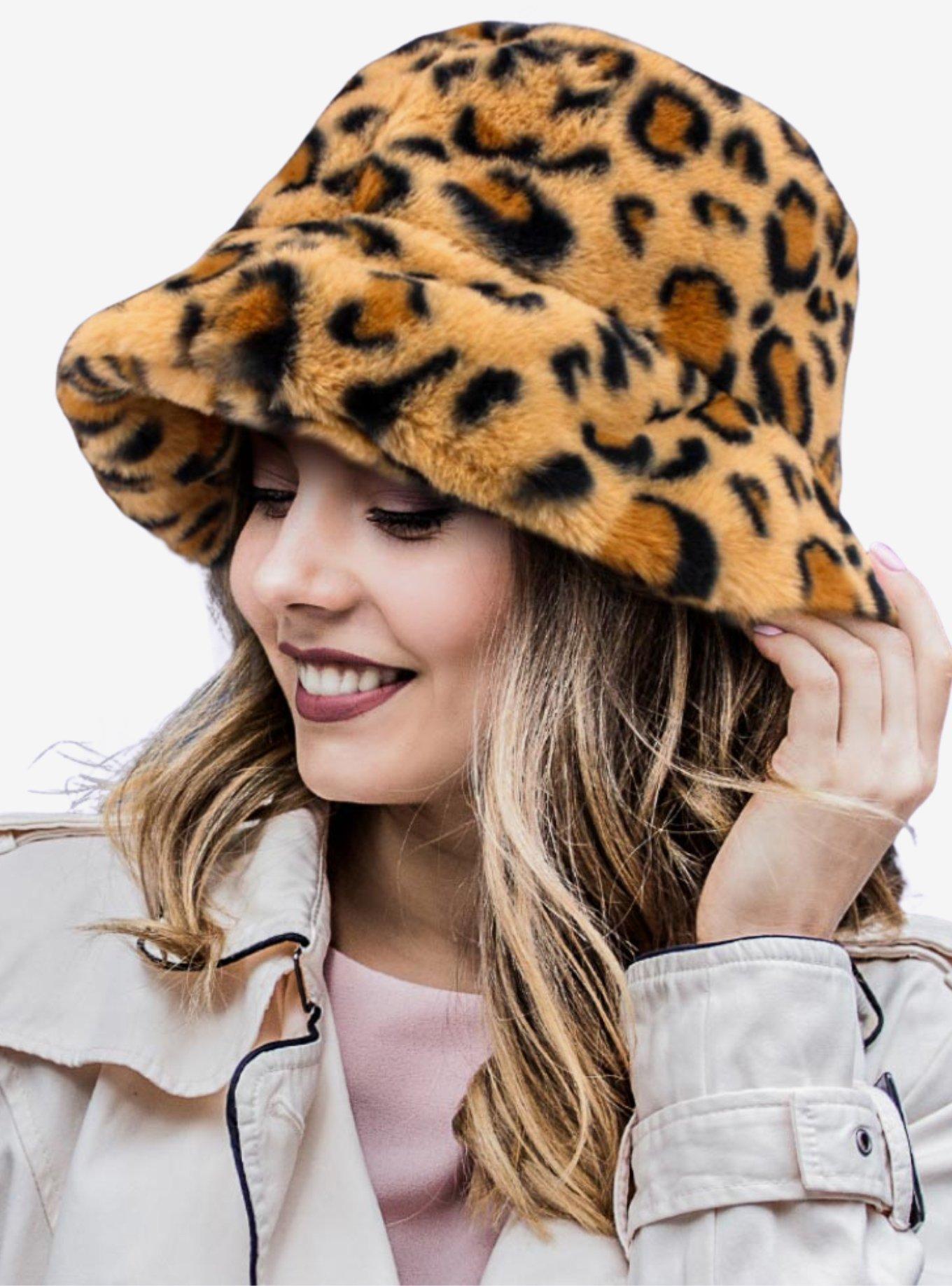 Leopard Patterned Faux Fur Bucket Hat | Hot Topic
