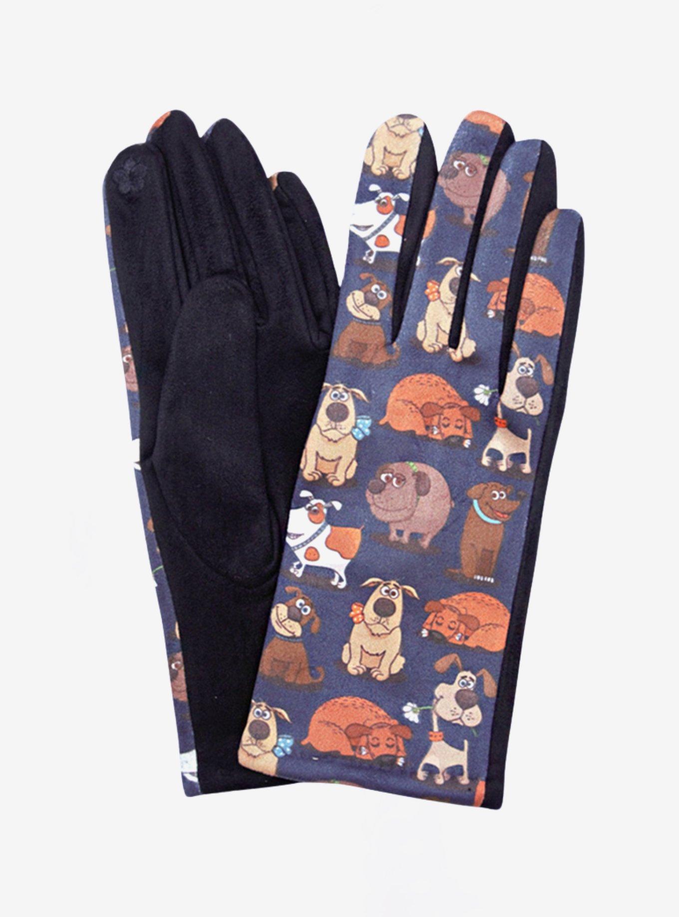 Dog Pattern Printed Smart Touch Cozy Gloves, , hi-res