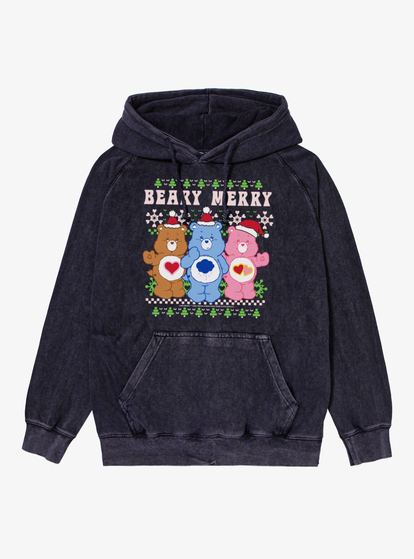 Care Bears Ugly Sweater Pattern Beary Merry Christmas Mineral Wash Hoodie, , hi-res
