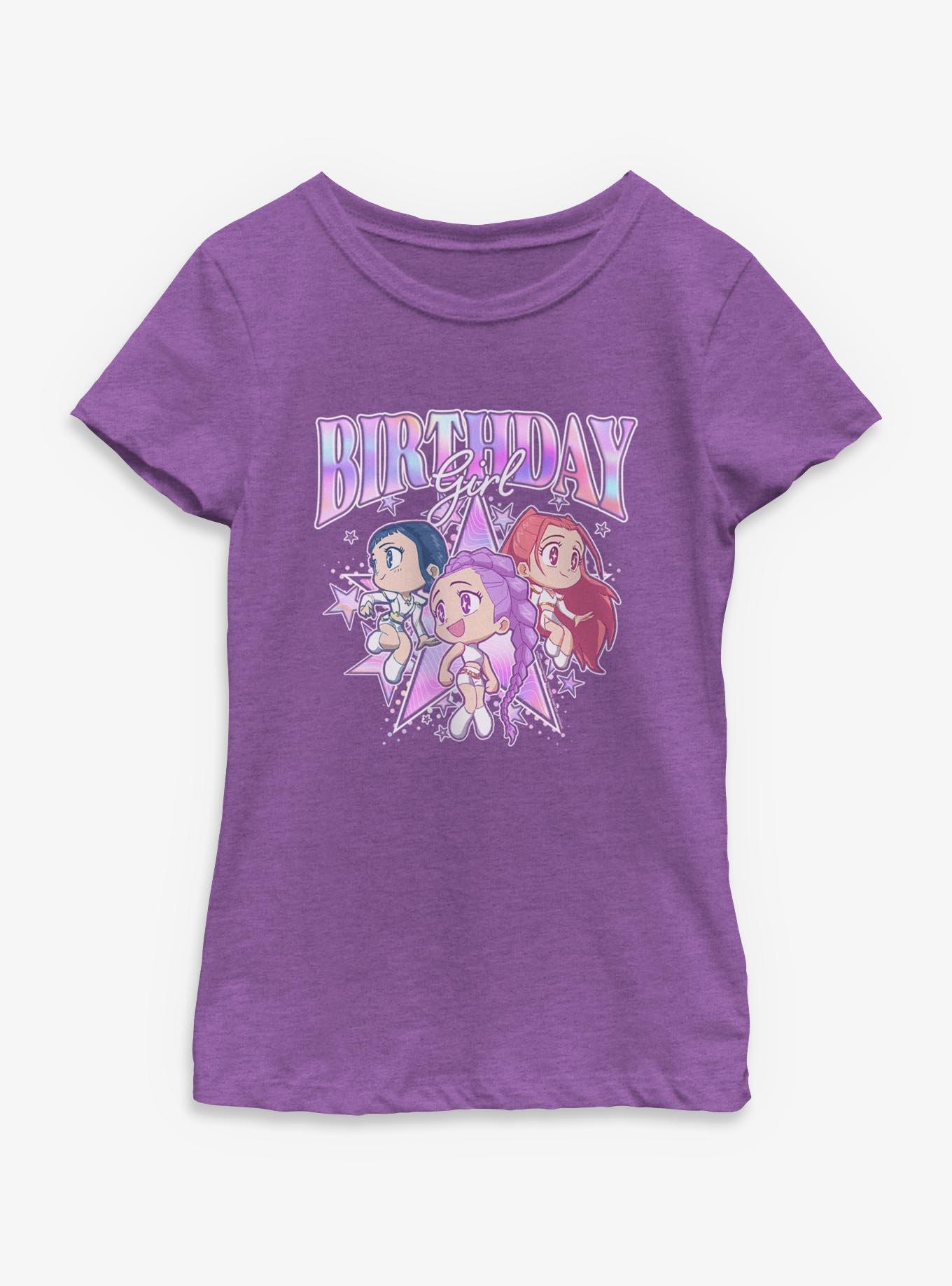 KPop Demon Hunters HUNTR/X Birthday Youth Girls T-Shirt - PURPLE