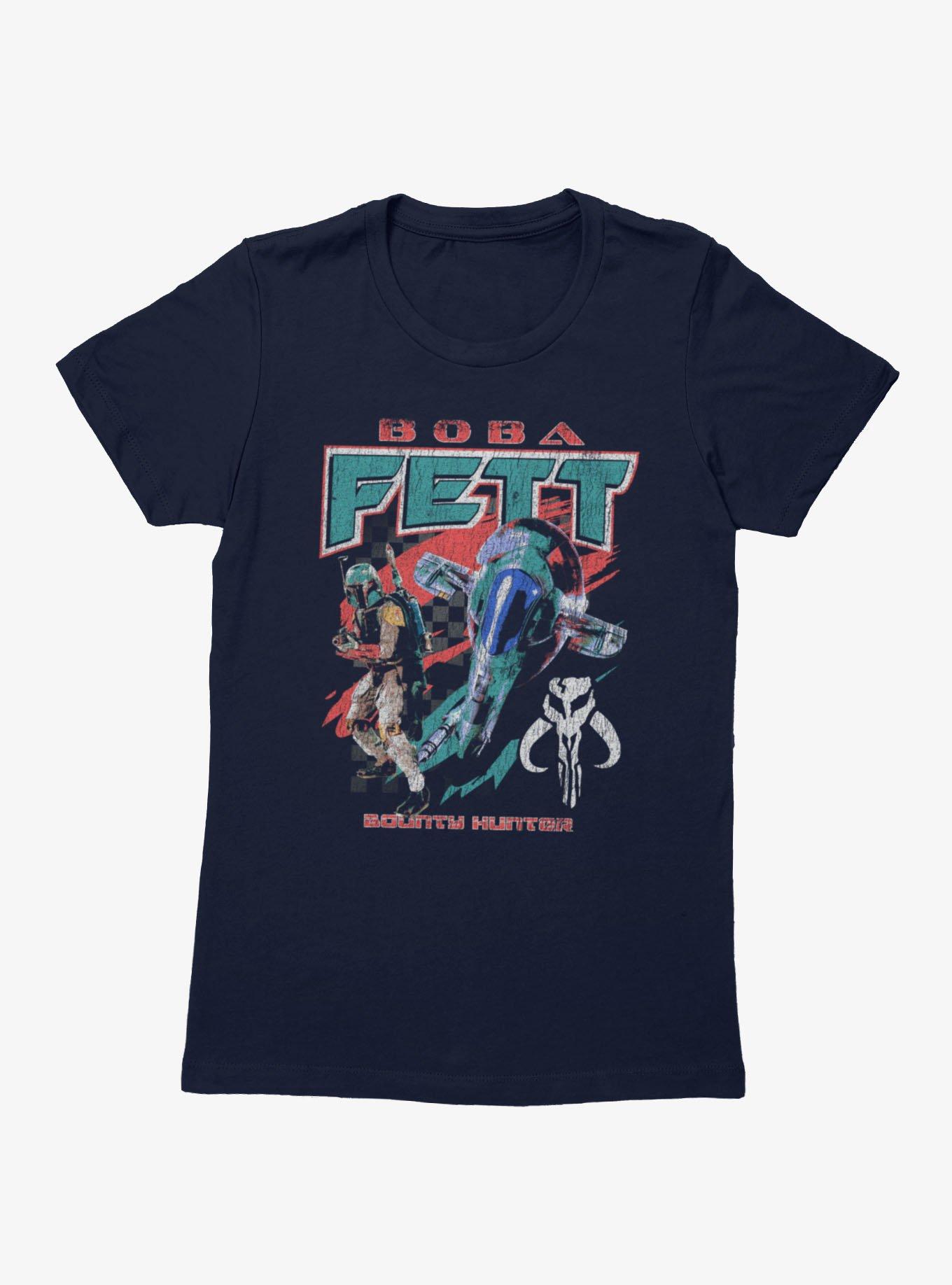 Star Wars Boba Fett Ship Racing Flag Retro Womens T-Shirt, , hi-res