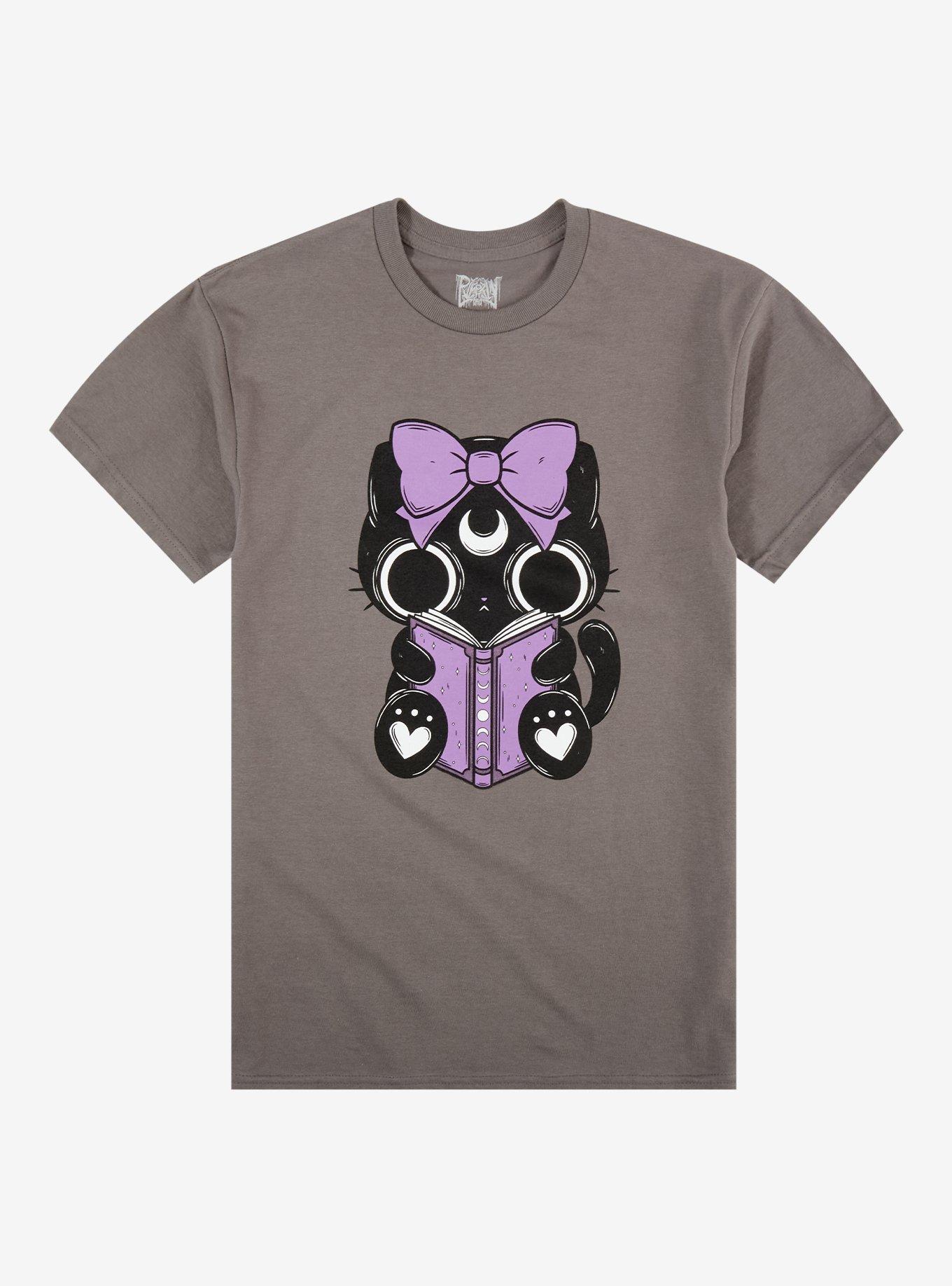 Occult Cat Reading T-Shirt By Pvmpkin, , hi-res