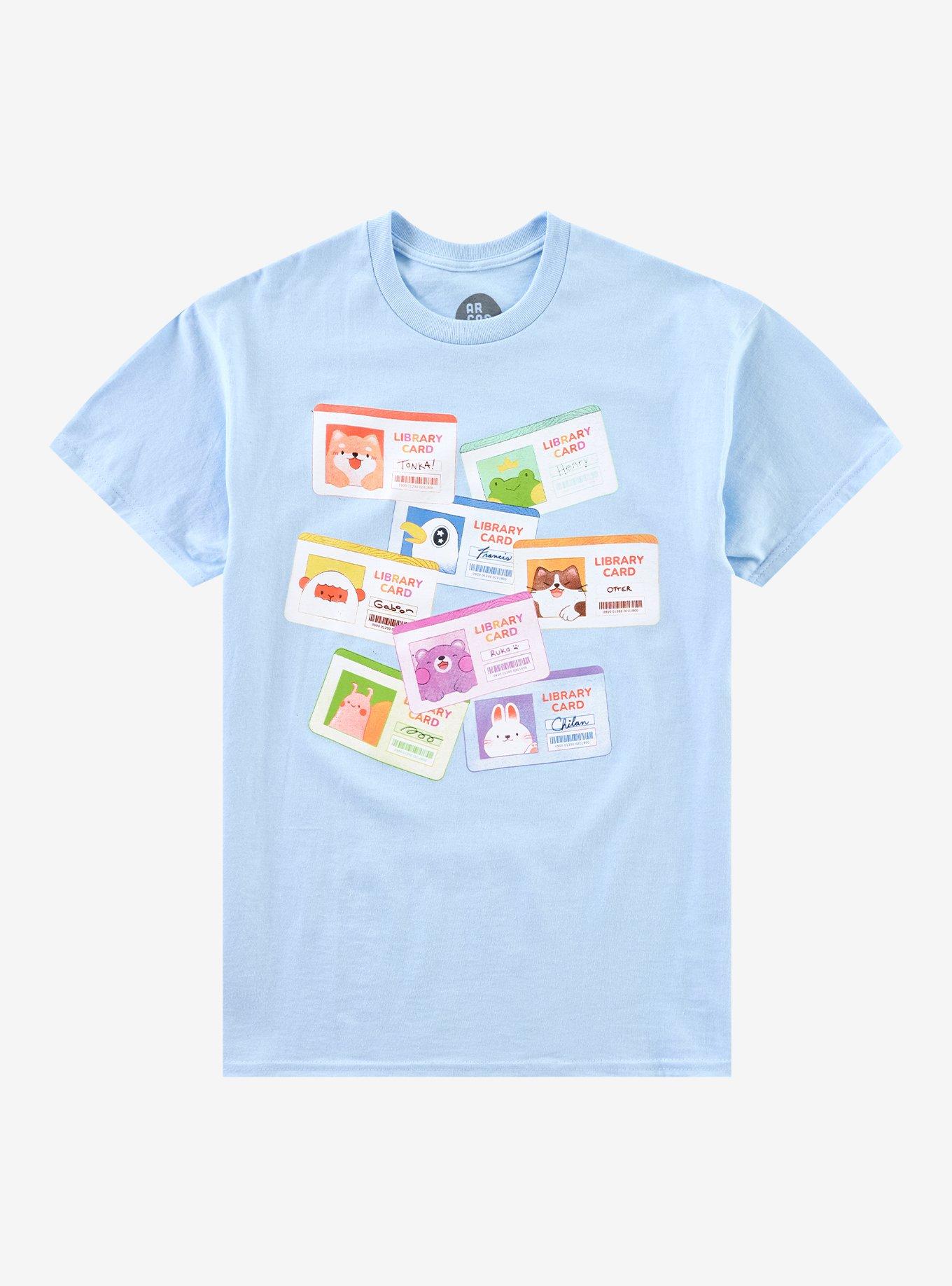 Animal Library Card Collage T-Shirt By Arcasian, , hi-res