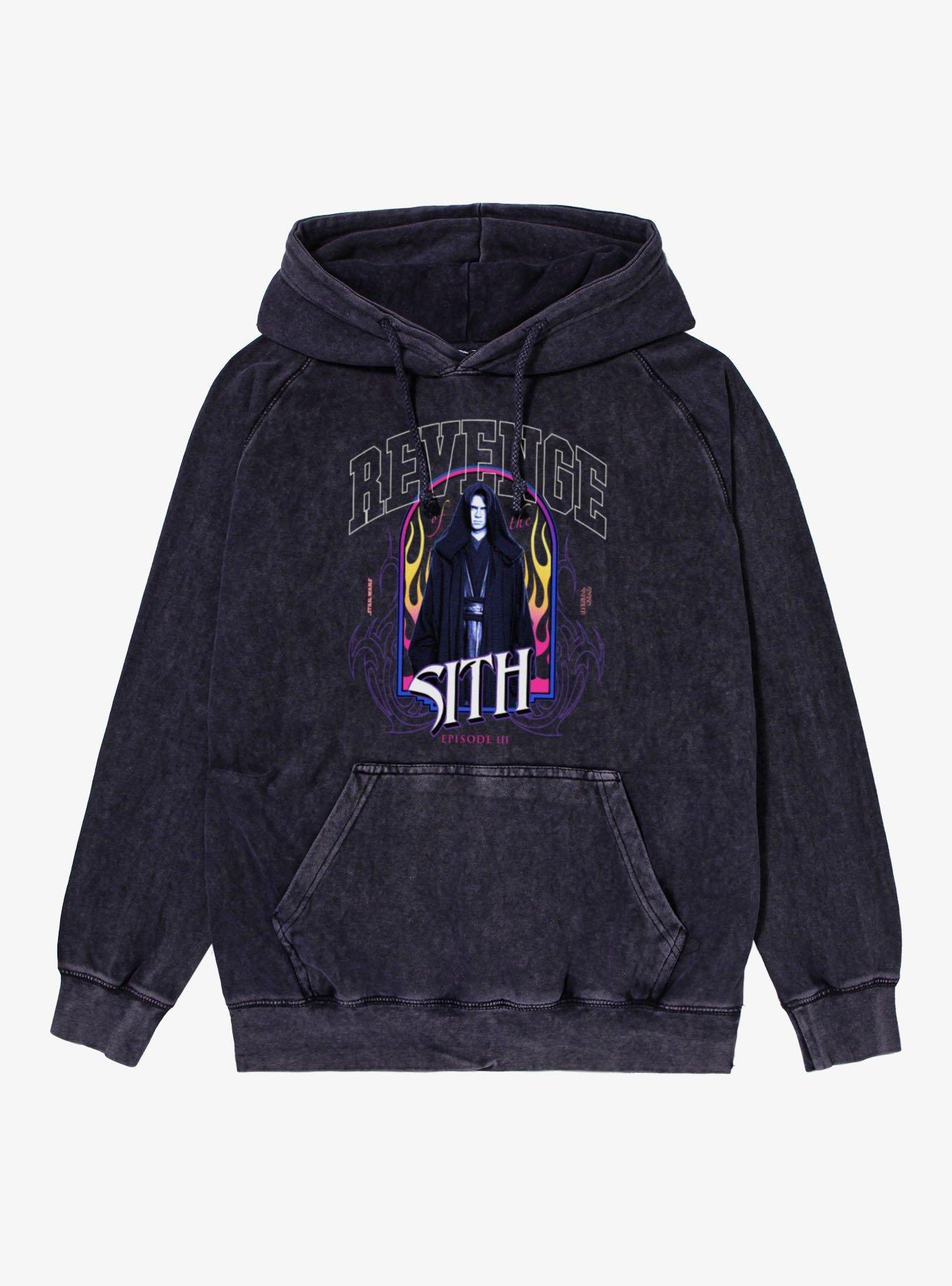 Star Wars Episode III Revenge Of The Sith Anakin Fire Portrait Mineral Wash Hoodie
