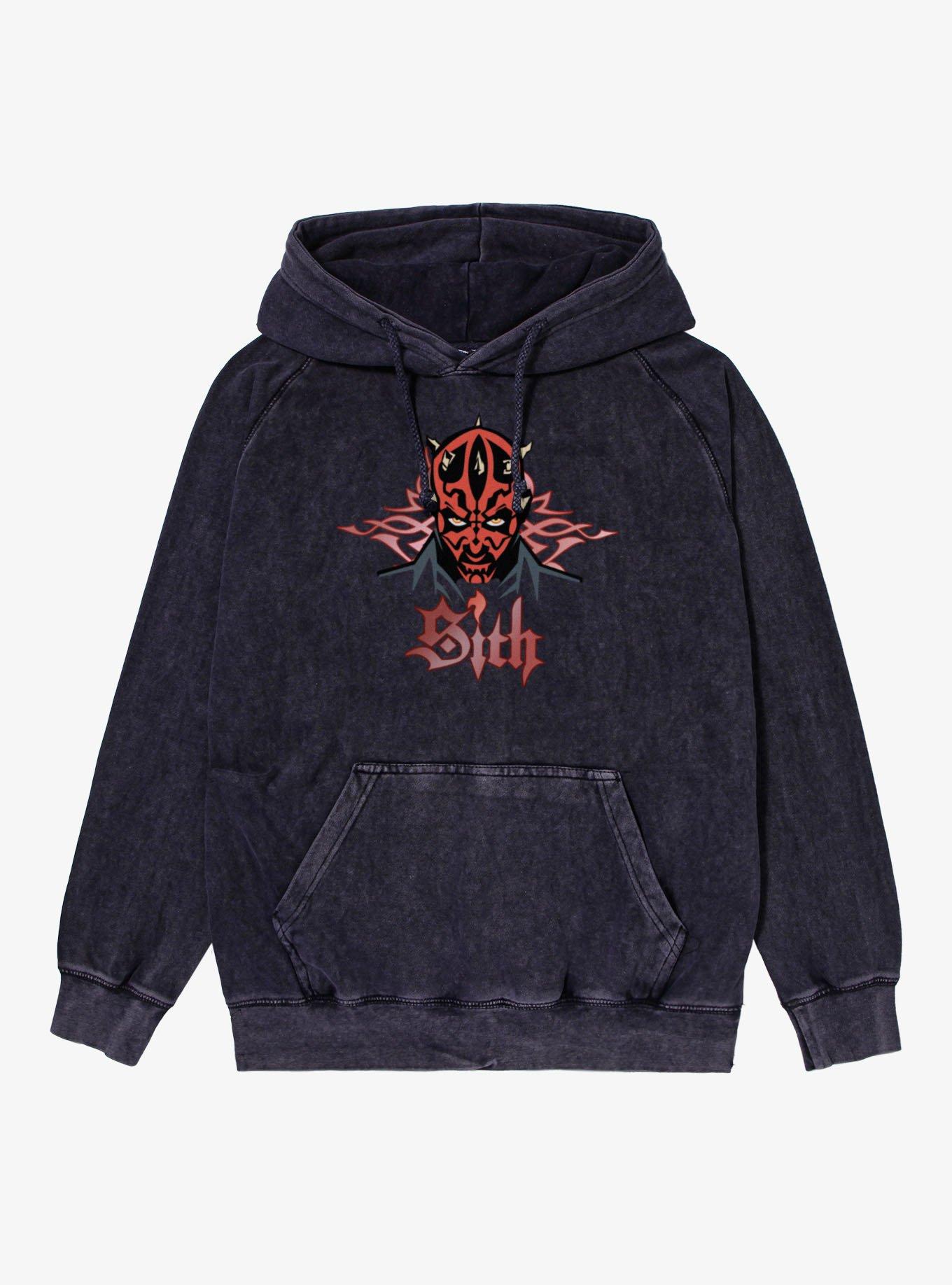Star Wars Darth Maul Sith Cyber Sigil Mineral Wash Hoodie, VINTAGE BLACK, hi-res