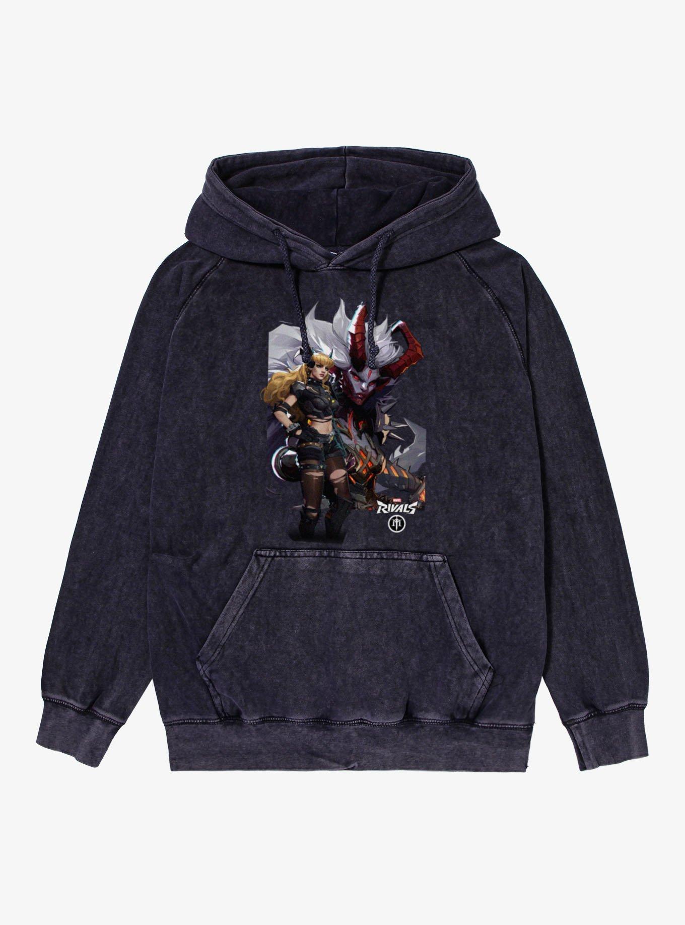 Marvel Rivals Magik Shadow Looming Mineral Wash Hoodie, , hi-res