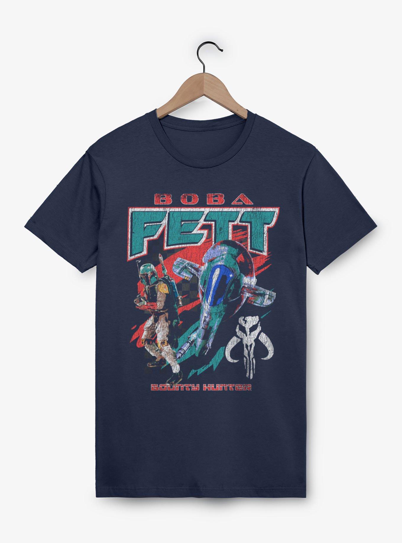 Star Wars Boba Fett Ship Racing Flag Retro T-Shirt, , hi-res