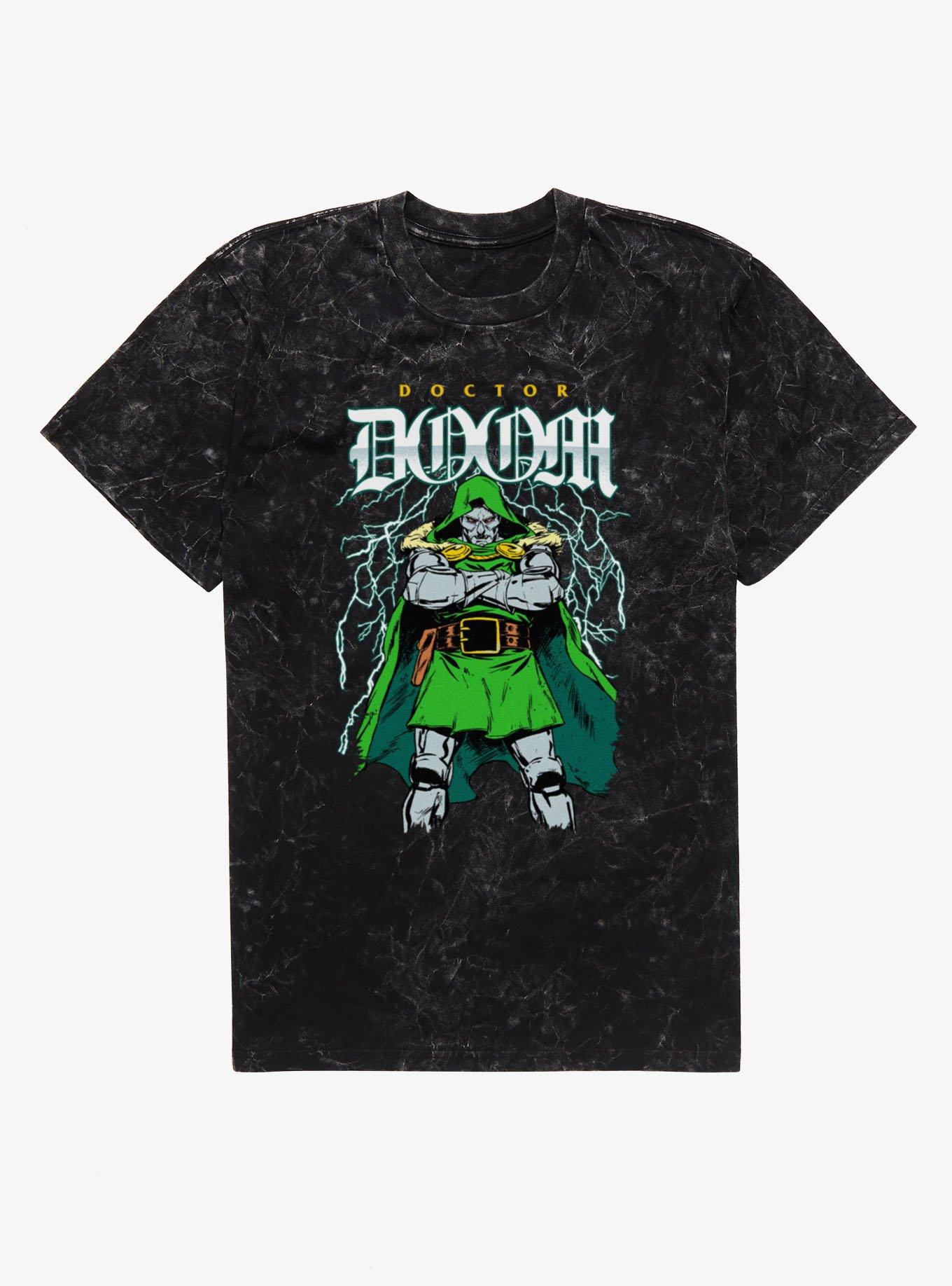 Marvel Dr Doom Lightning Stance Mineral Wash T-Shirt, , hi-res