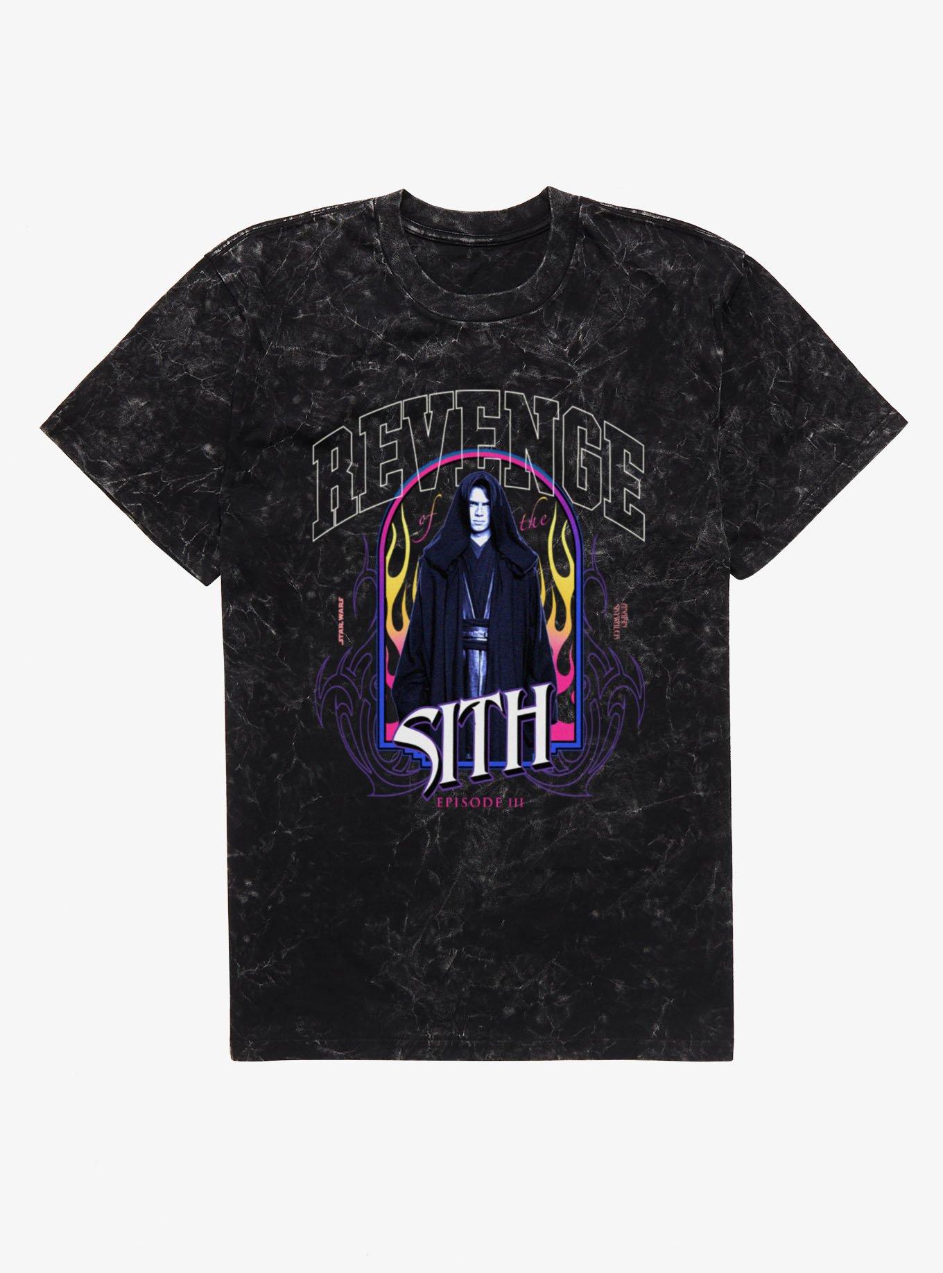 Star Wars Episode III Revenge Of The Sith Anakin Fire Portrait Mineral Wash T-Shirt