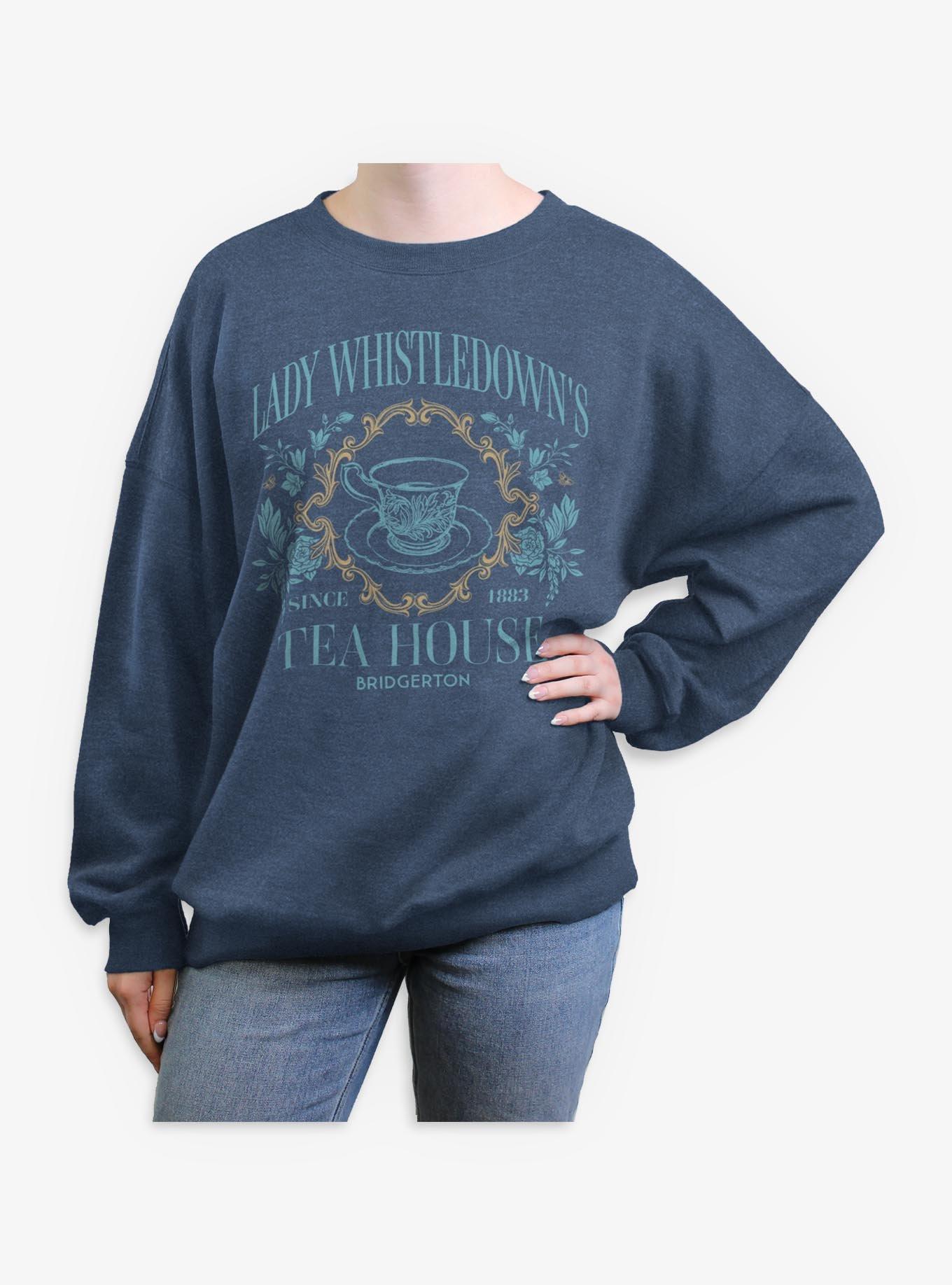 Bridgerton Lady Whistledown's Tea House Womens Oversized Sweatshirt BoxLunch Exclusive, , hi-res
