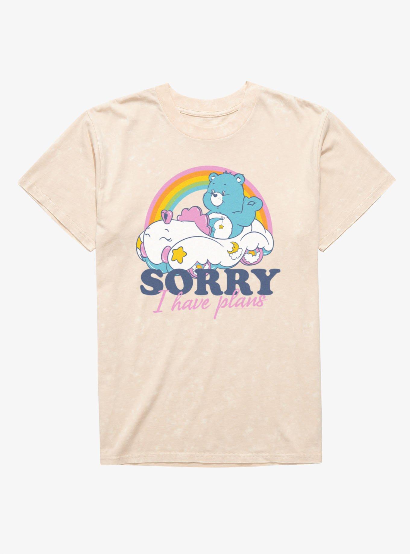 Care Bears Bedtime Bear Sorry I Have Plans Mineral Wash T-Shirt