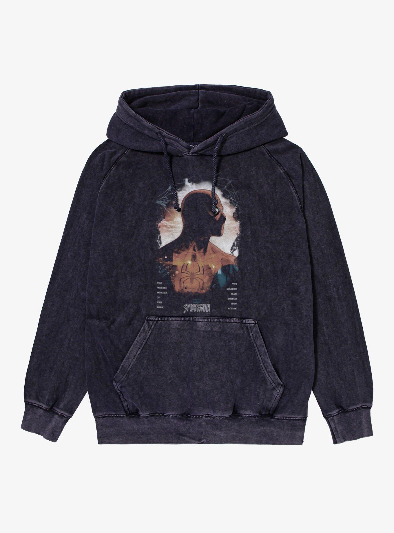 Marvel The Amazing Spider-Man City Portrait Mineral Wash Hoodie, , hi-res