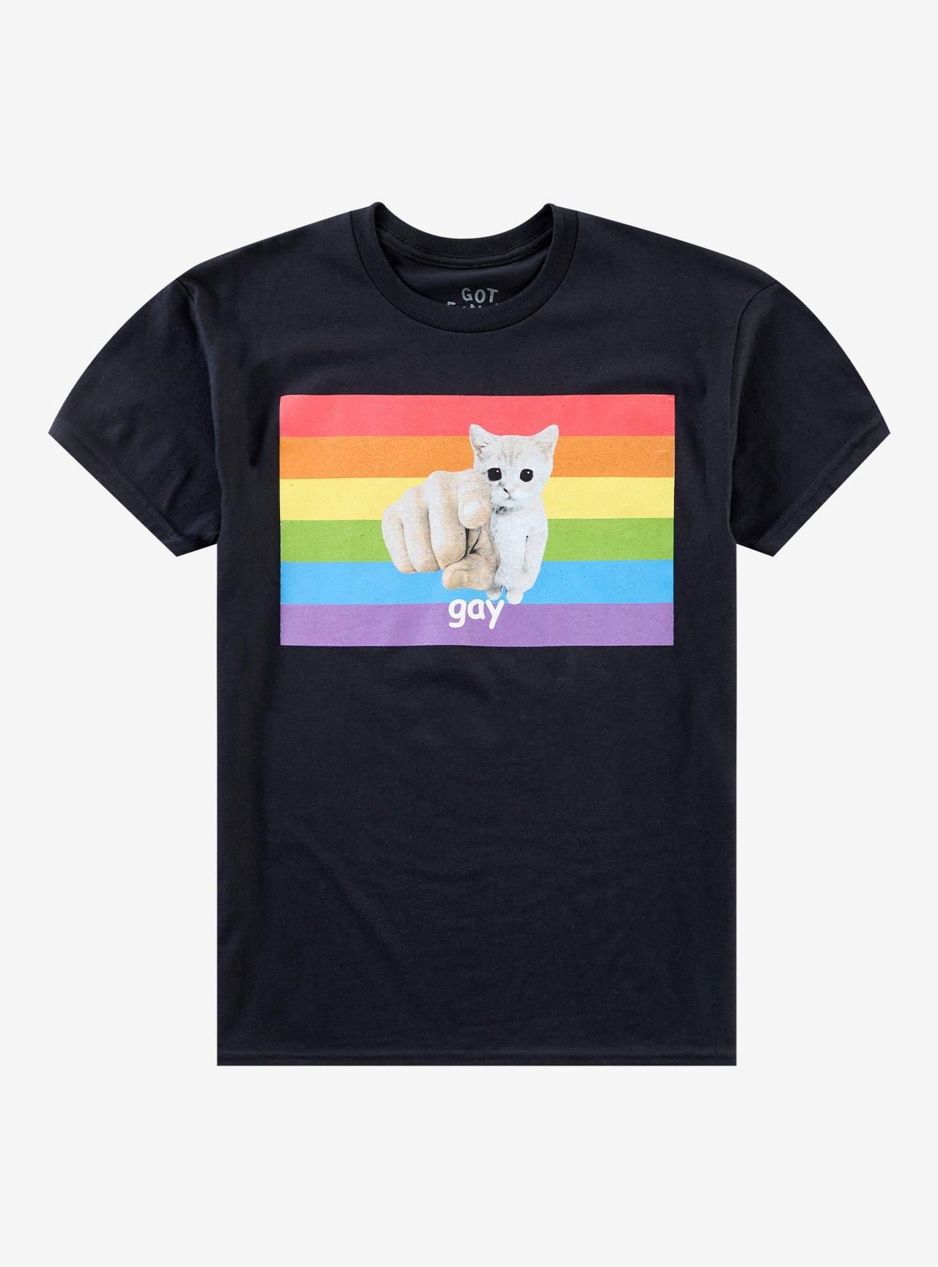 Cat Pointing Gay T-Shirt By Got Funny?, , hi-res