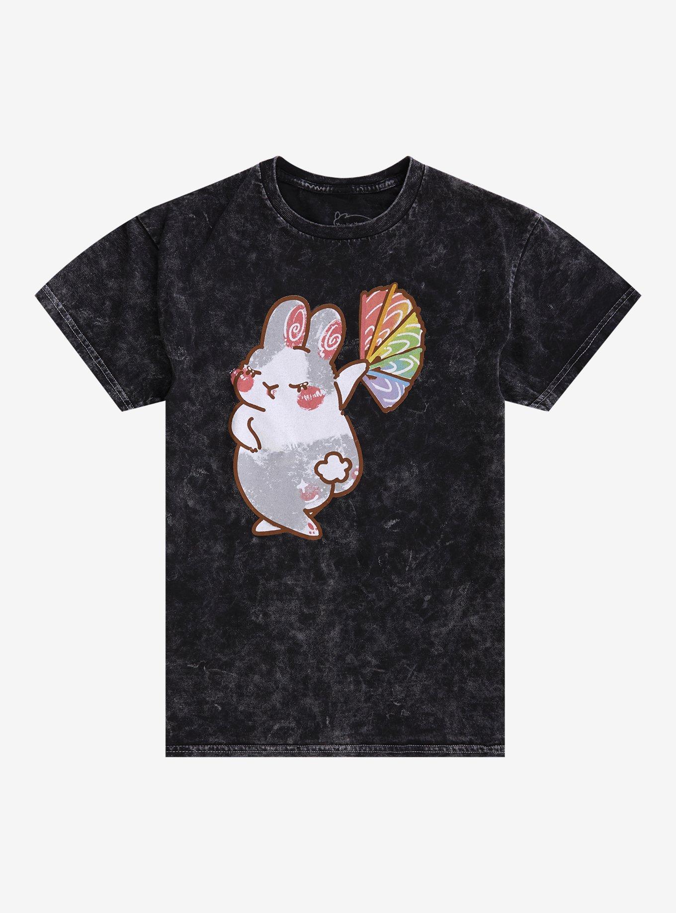 Bunny Rainbow Fan T-Shirt By Pink Pafu, , hi-res