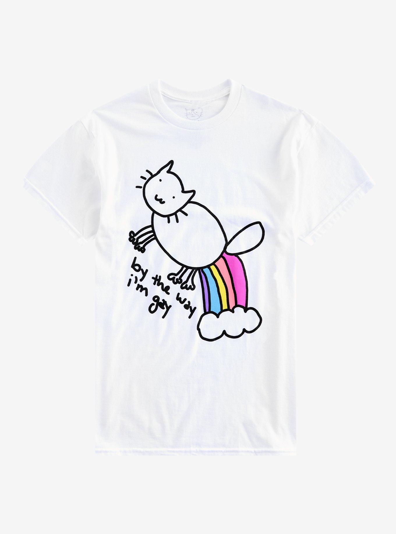 BTW I'm Gay Cat T-Shirt By Fautbar, , hi-res