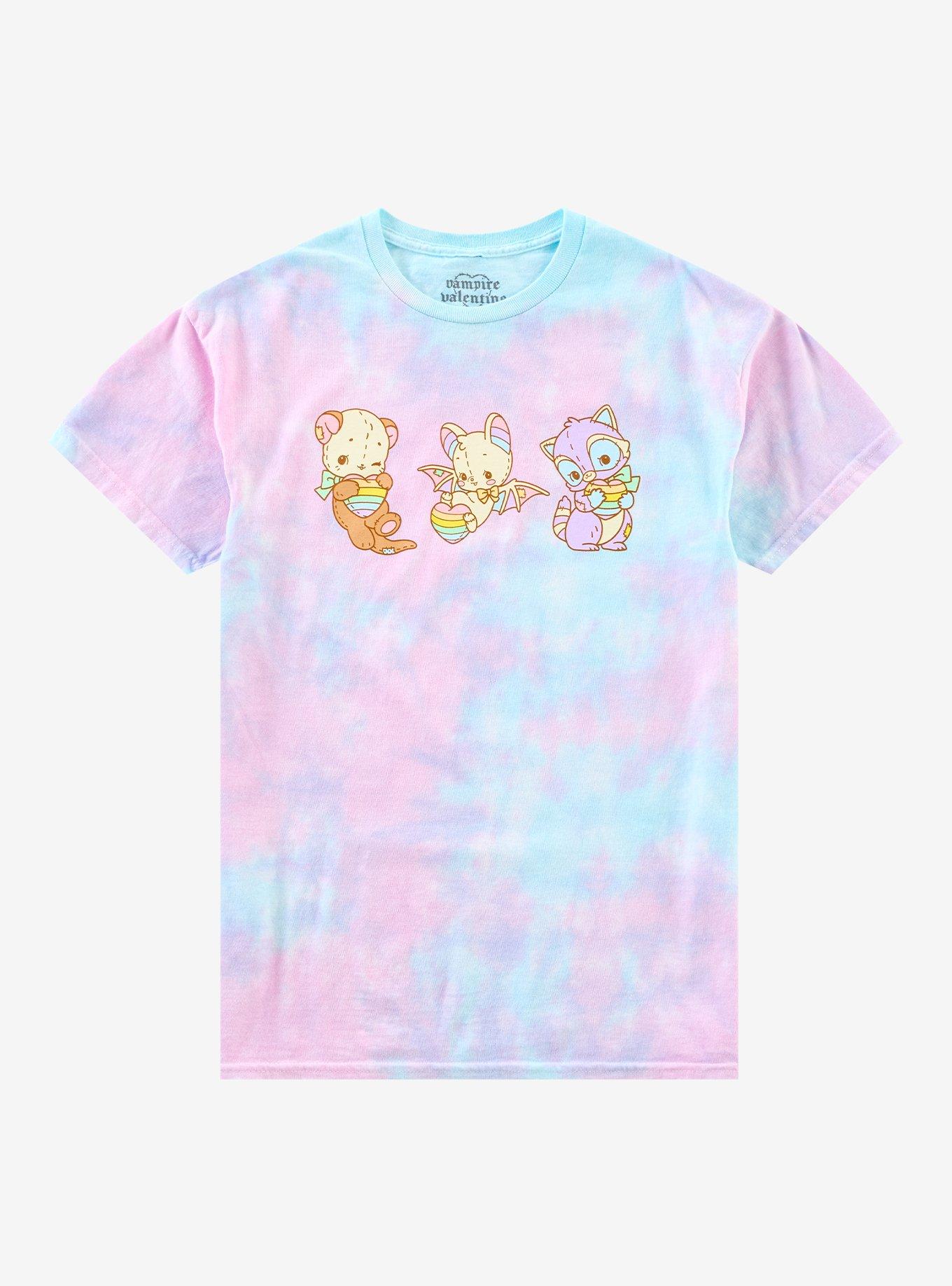 Pride Plush Hearts Tie-Dye T-Shirt By Vampire Valentine, , hi-res