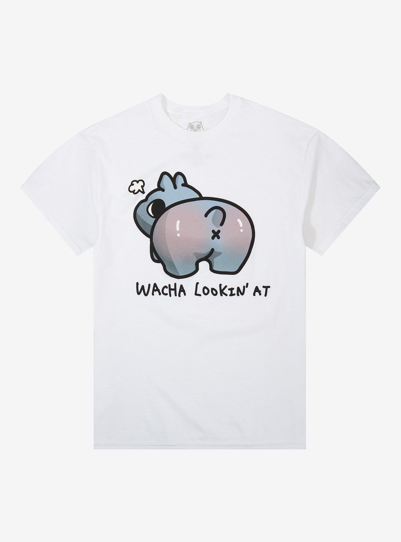 Wacha Lookin' At Hippo T-Shirt By Hootles Art, , hi-res