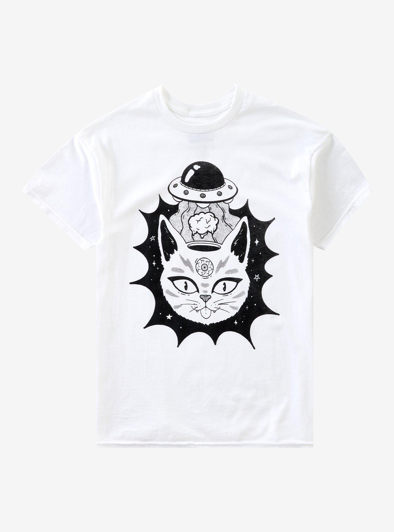 Third Eye Cat Brain UFO T-Shirt By Goodie Two Sleeves, , hi-res