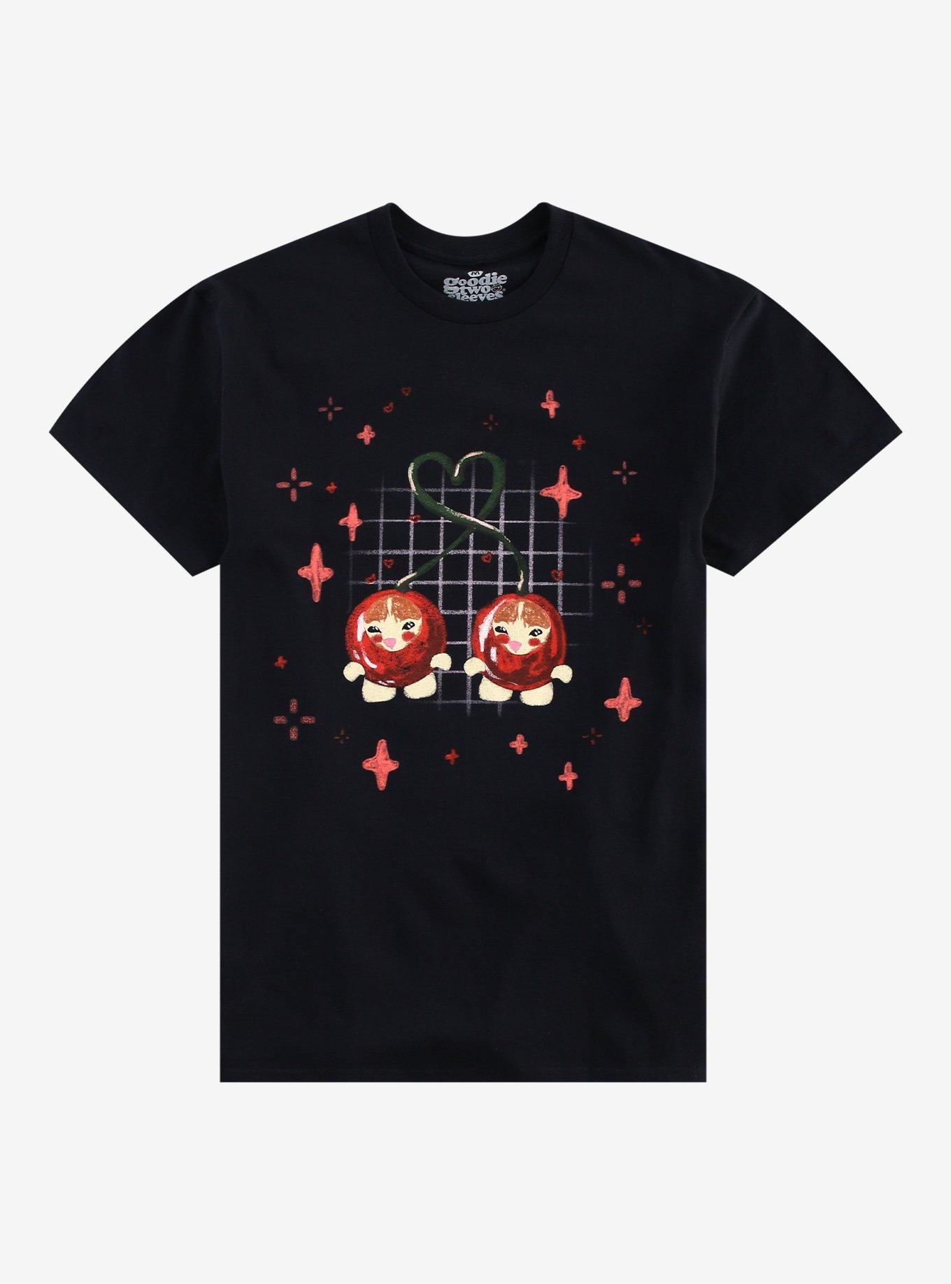 Cherry Cat Twin Grid T-Shirt By Goodie Two Sleeves, , hi-res