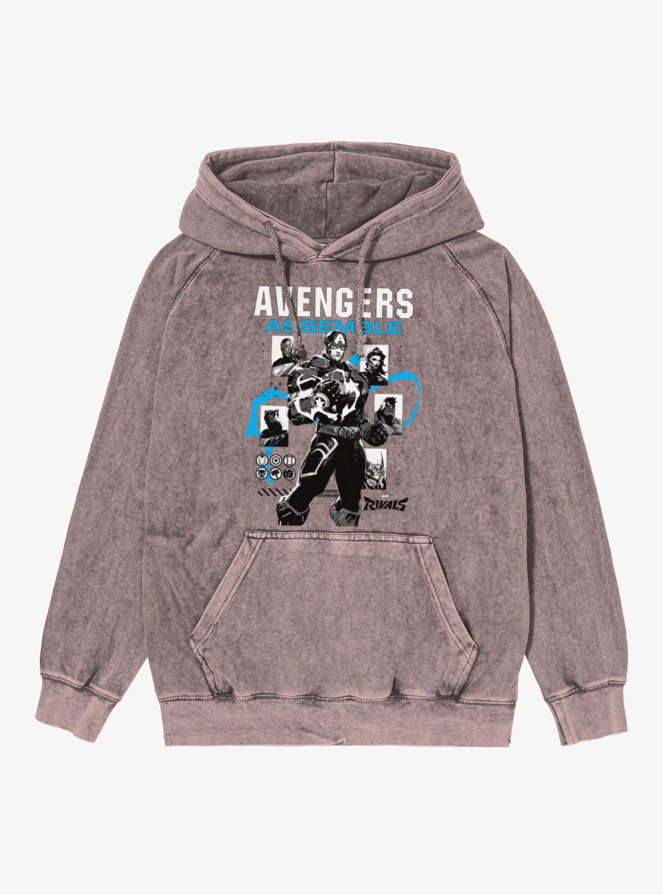 Marvel Rivals Captain America Avengers Assemble Mineral Wash Hoodie, , hi-res