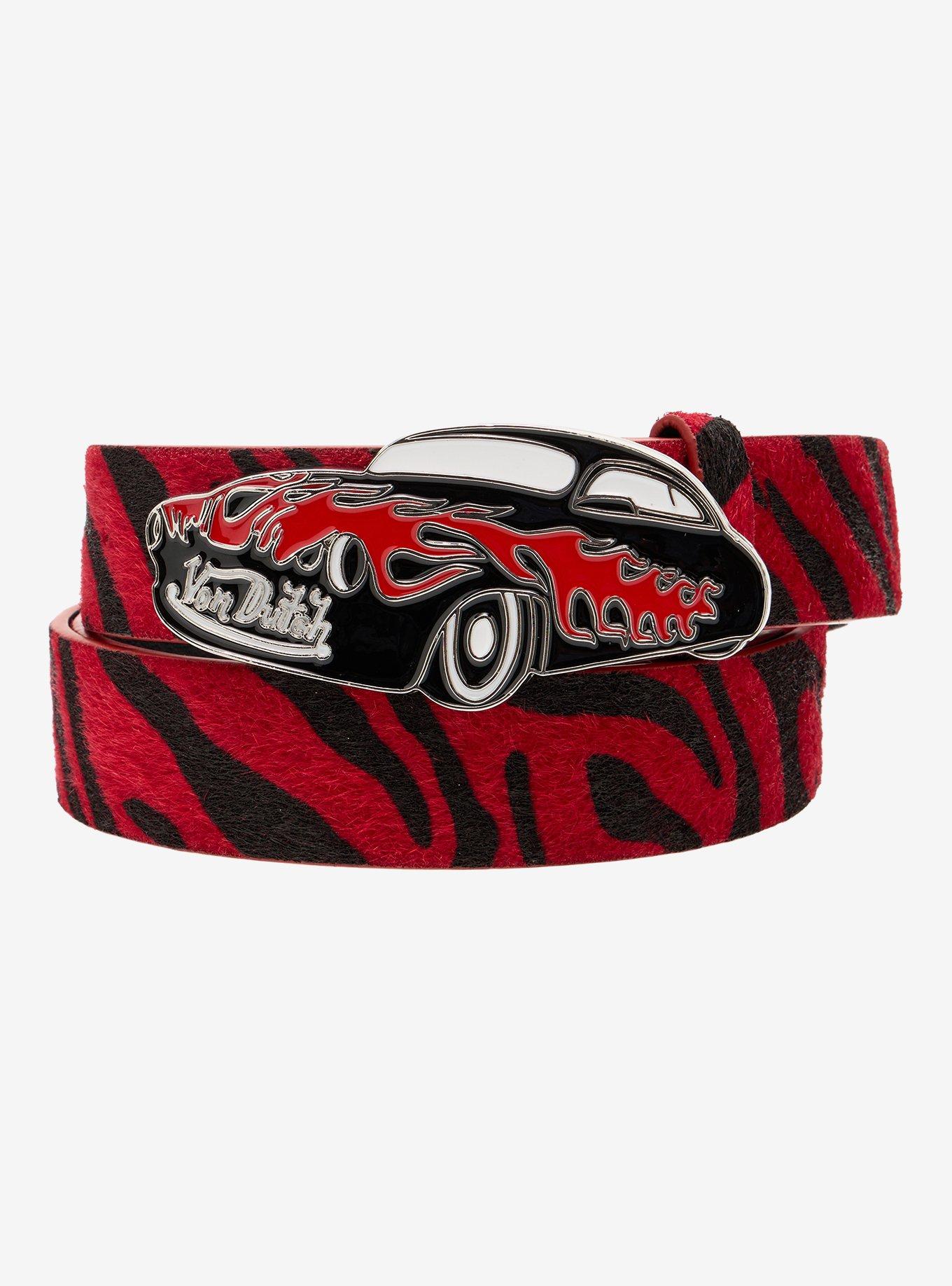 Von Dutch Car Red & Black Zebra Belt, , hi-res