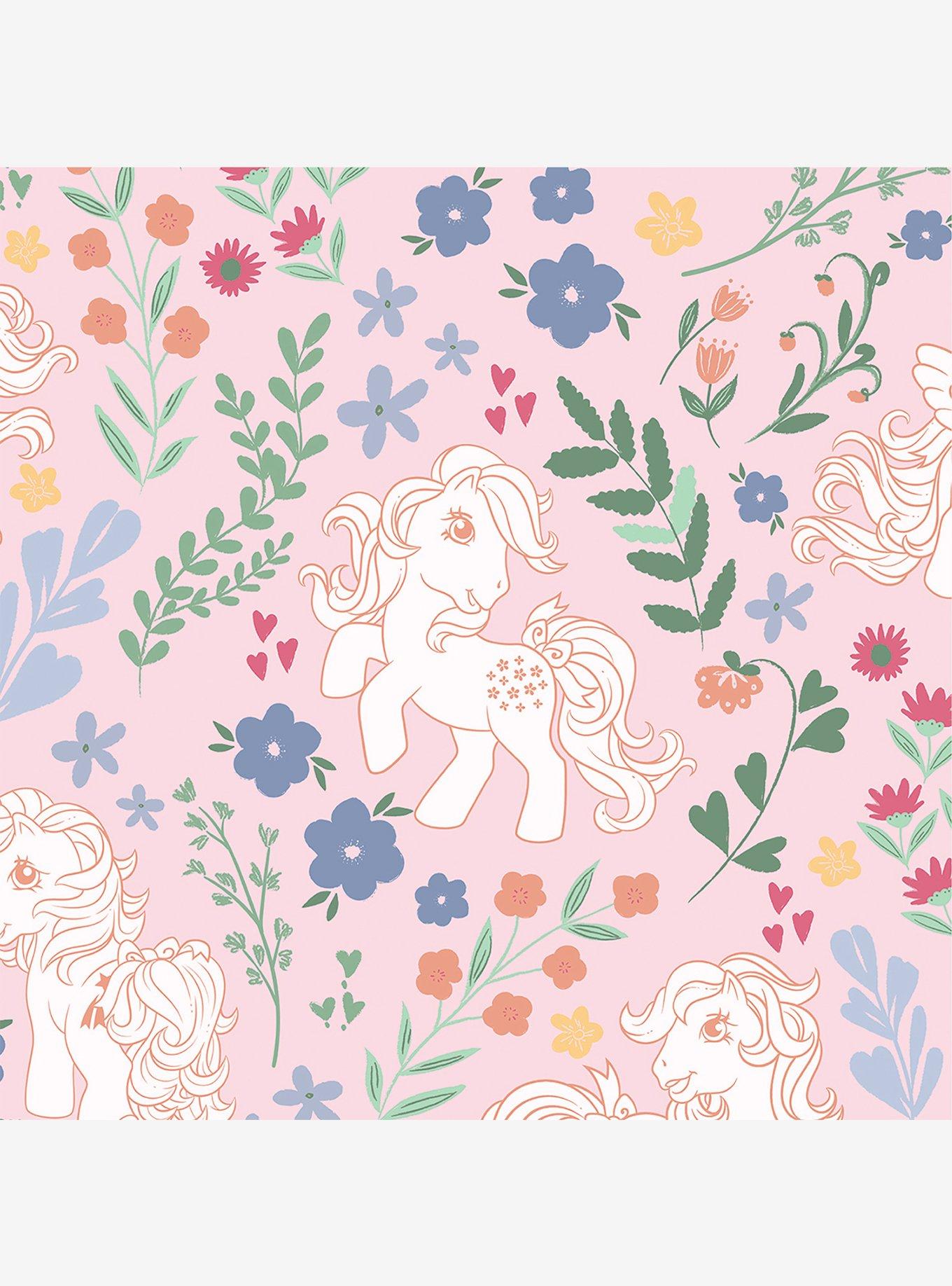 My Little Pony Retro Floral Pink Wallpaper, , hi-res