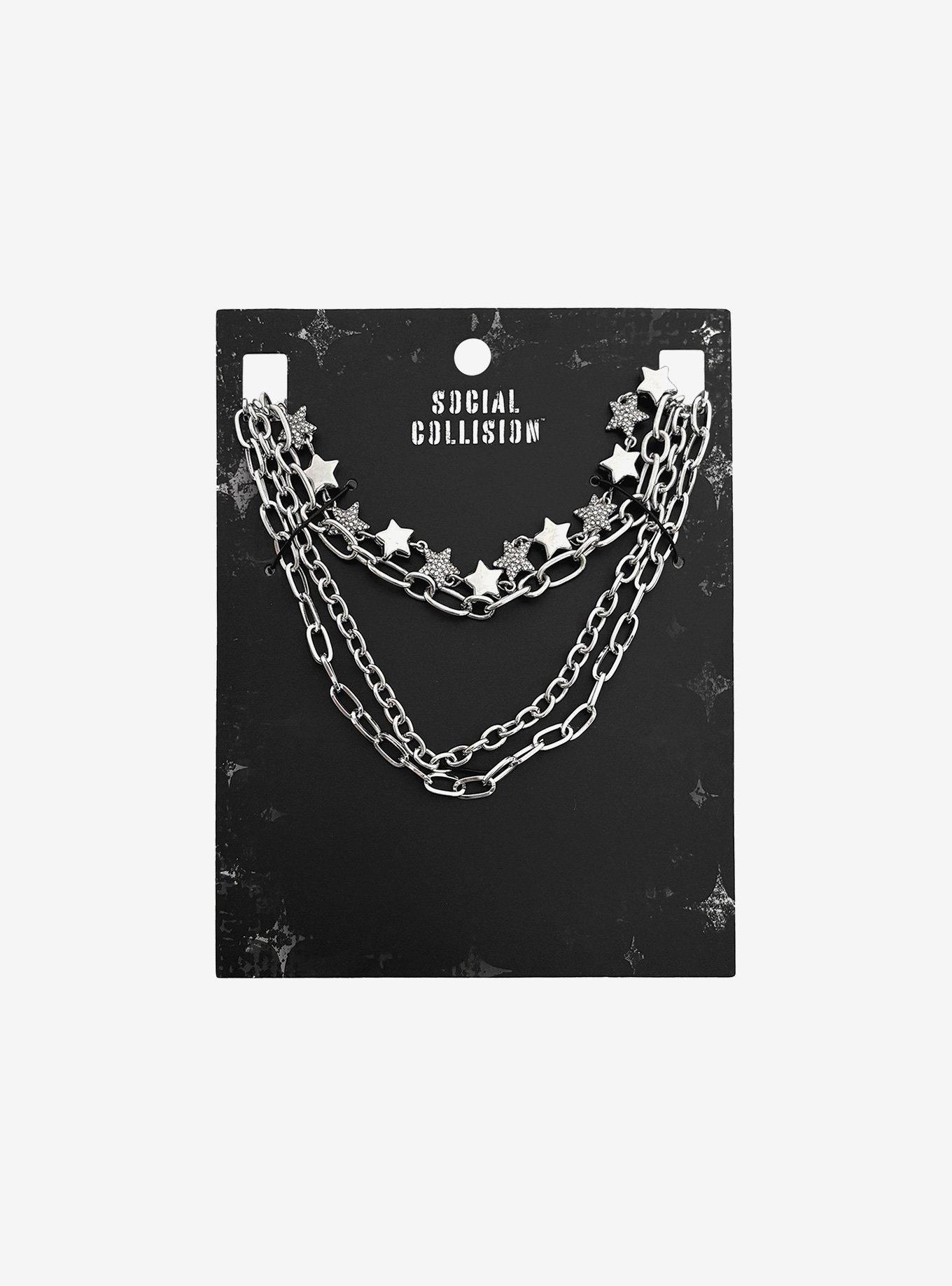Social Collision Star Chain Necklace Set, , hi-res