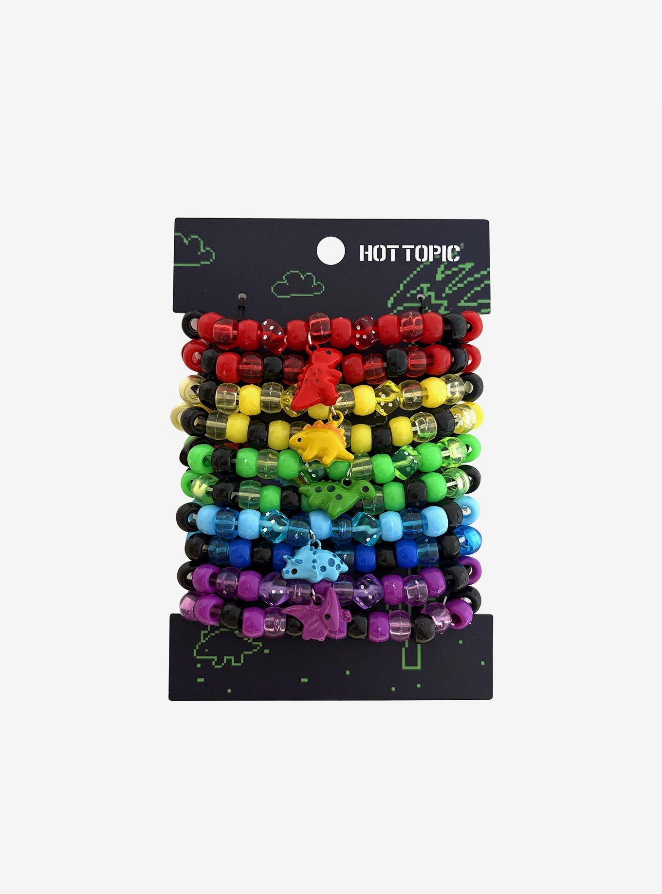 Rainbow Dinosaur Bead Bracelet Set, , hi-res