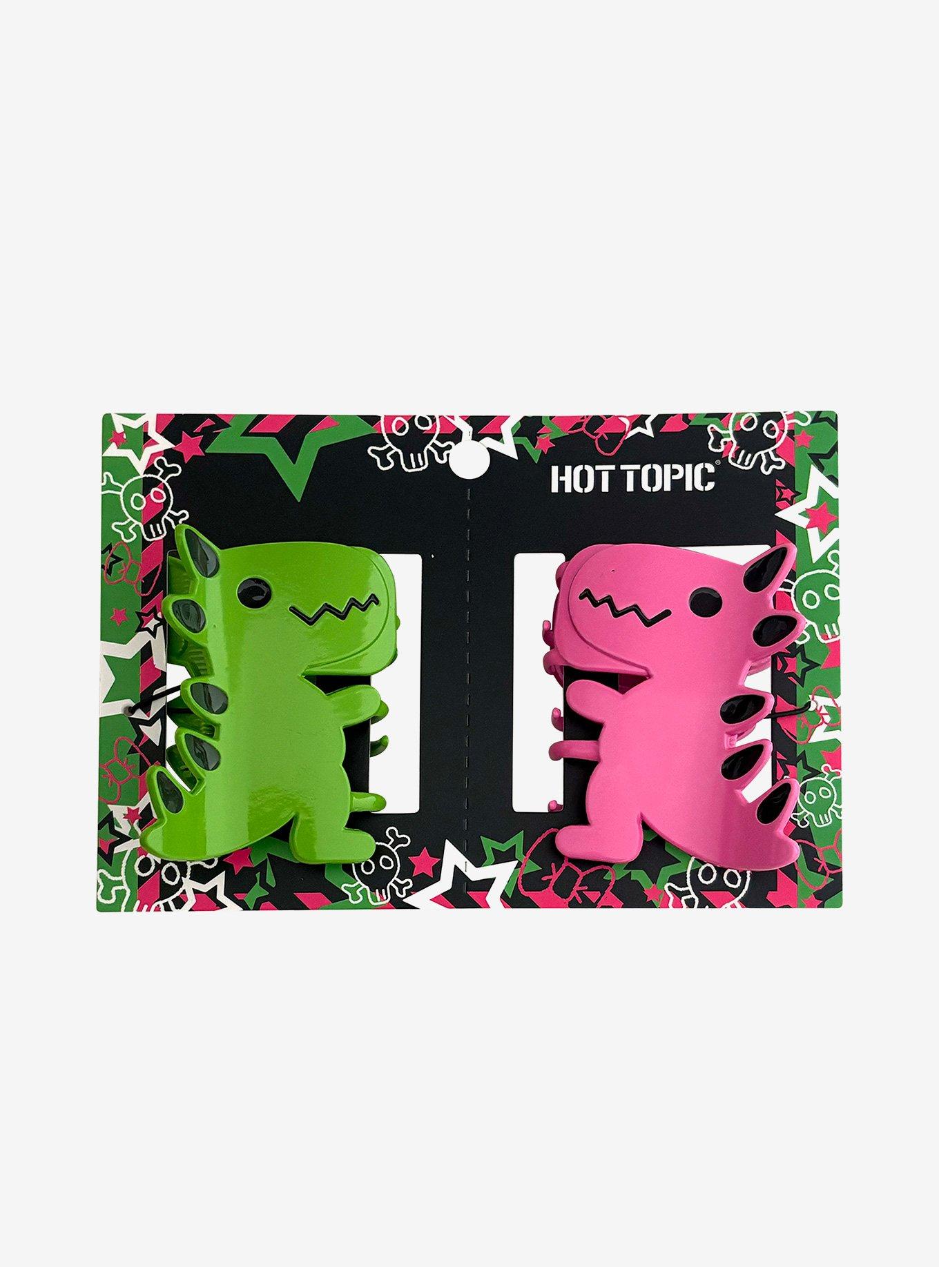 Pink & Green Dinosaur Best Friend Claw Hair Clip Set, , hi-res