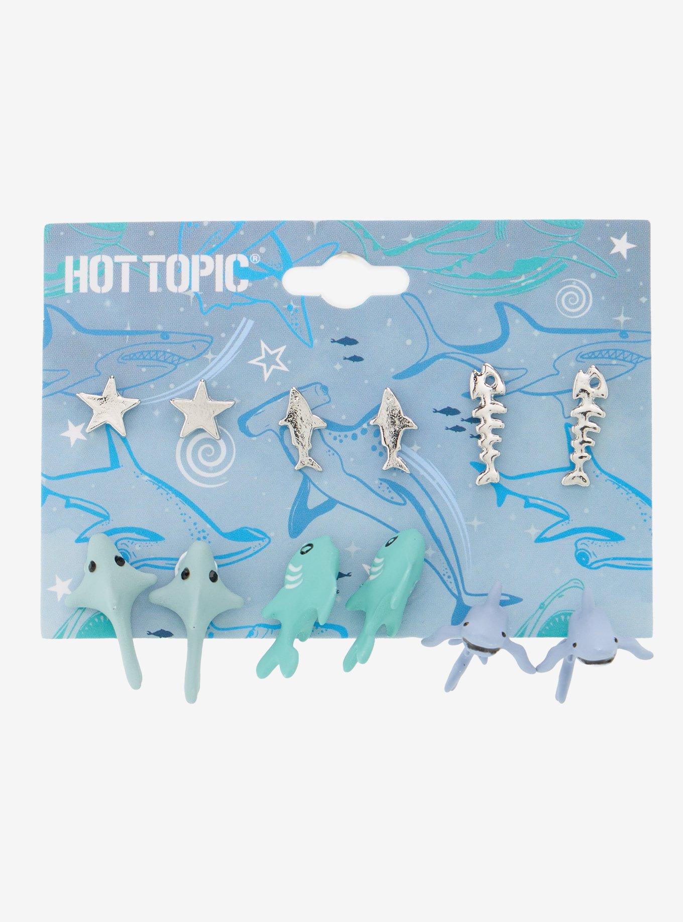 Shark Bite Stud Earring Set, , hi-res