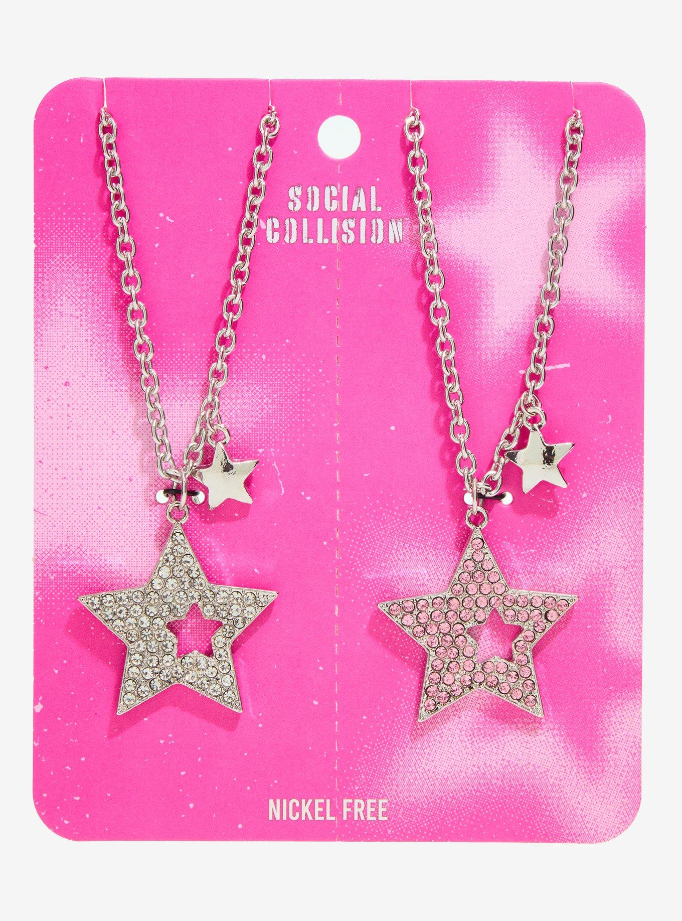 Social Collision Bling Star Best Friend Necklace Set, , hi-res