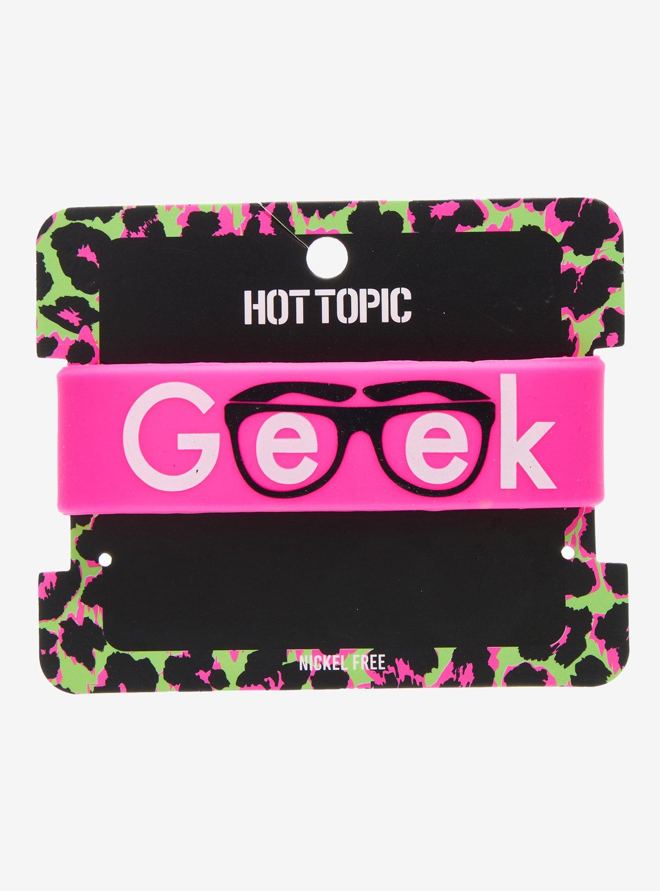 Geek Glasses Rubber Bracelet, , hi-res