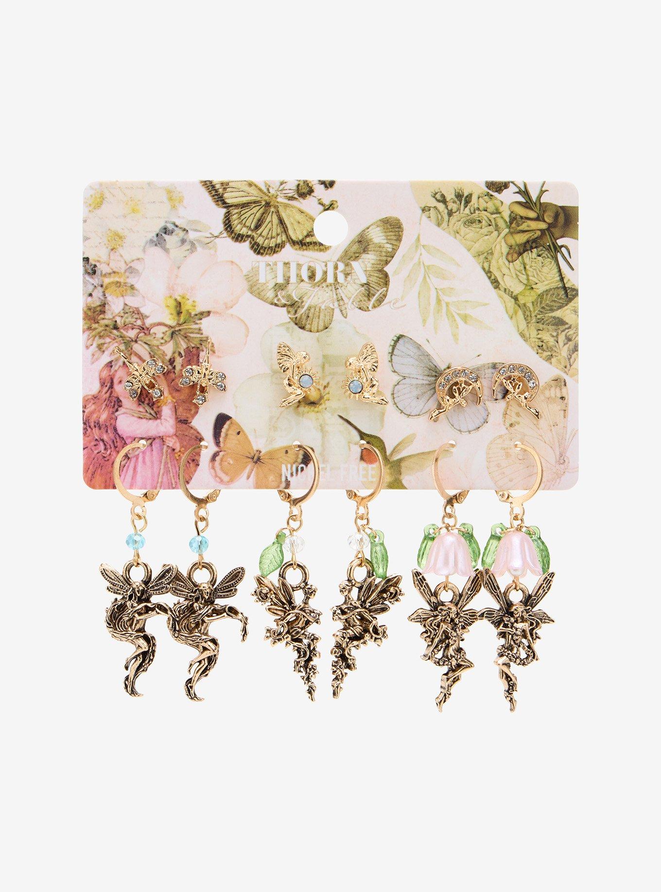 Thorn & Fable Nature Fairy Flower Earring Set