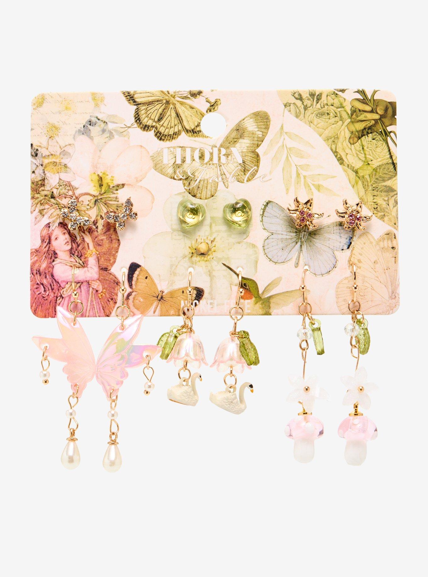 Thorn & Fable Swan Fairy Earring Set