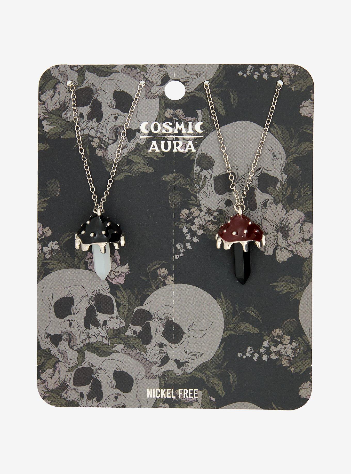 Cosmic Aura Mushroom Crystal Best Friend Necklace Set, , hi-res